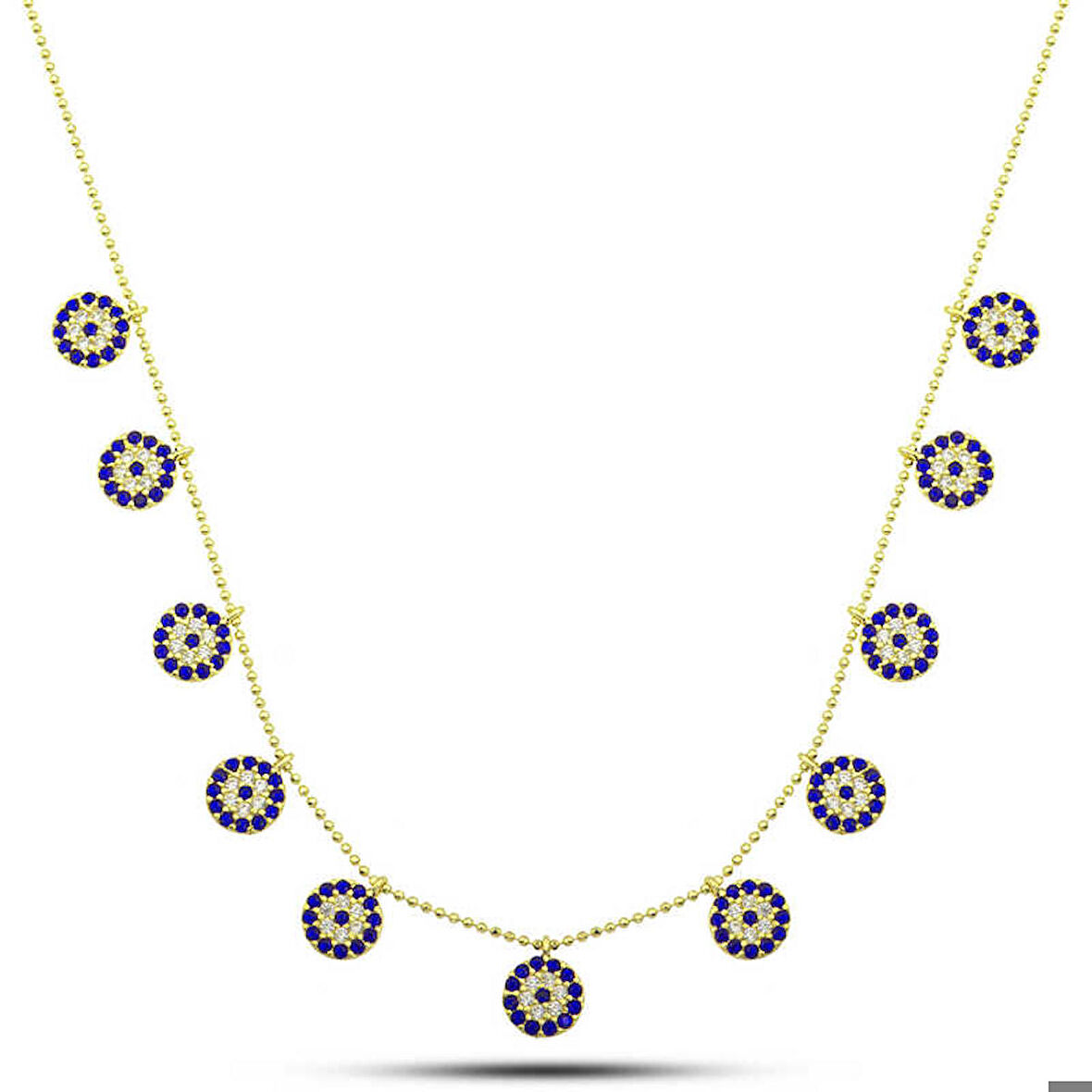 925 Ayar Gümüş Gold Nazarlı Şans Kadın Kolye