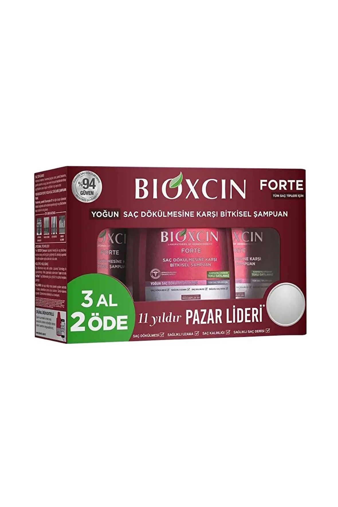 BİOXCIN FORTE ŞAMPUAN 3 AL 2 ÖDE TÜM SAÇLAR