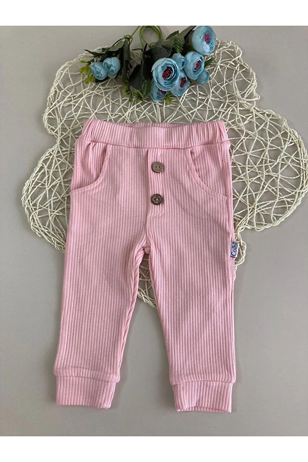 MLKÇ Colbi Raporlu Cepli Çizgili Pantolon Pembe 2038