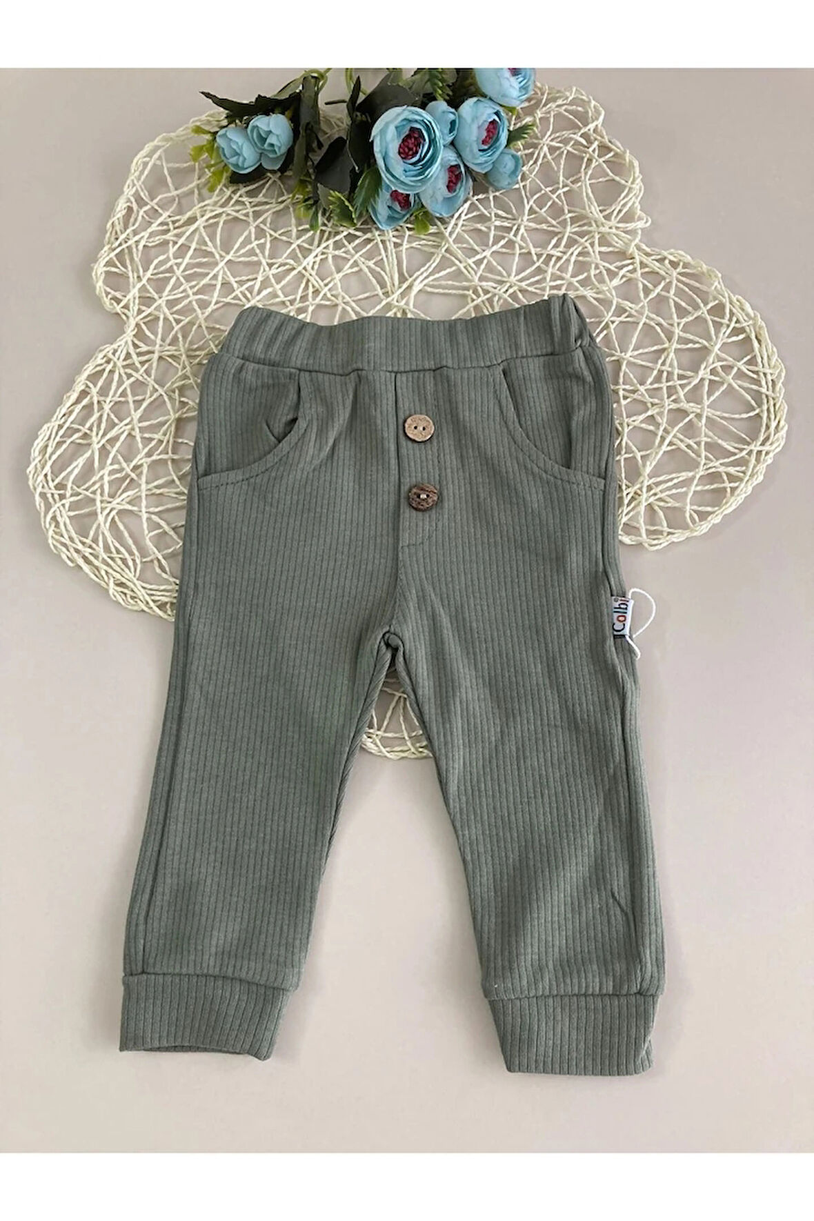 MLKÇ Colbi Raporlu Cepli Çizgili Pantolon Yeşil 2038