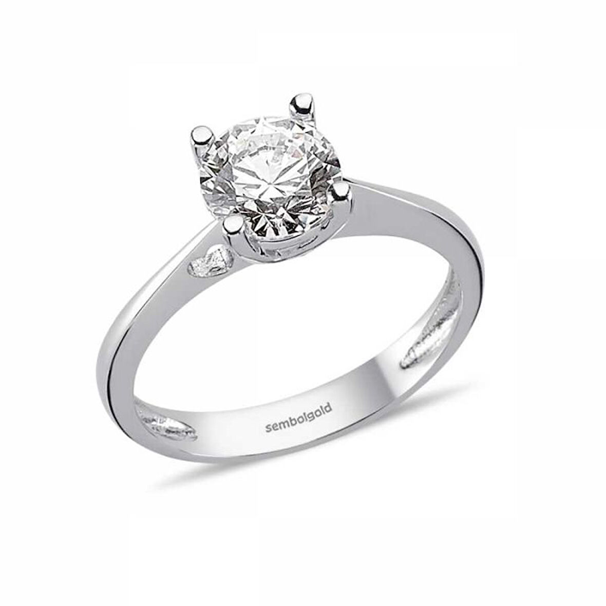 Altın Tektaş Yüzük Özel Tasarım Swarovski