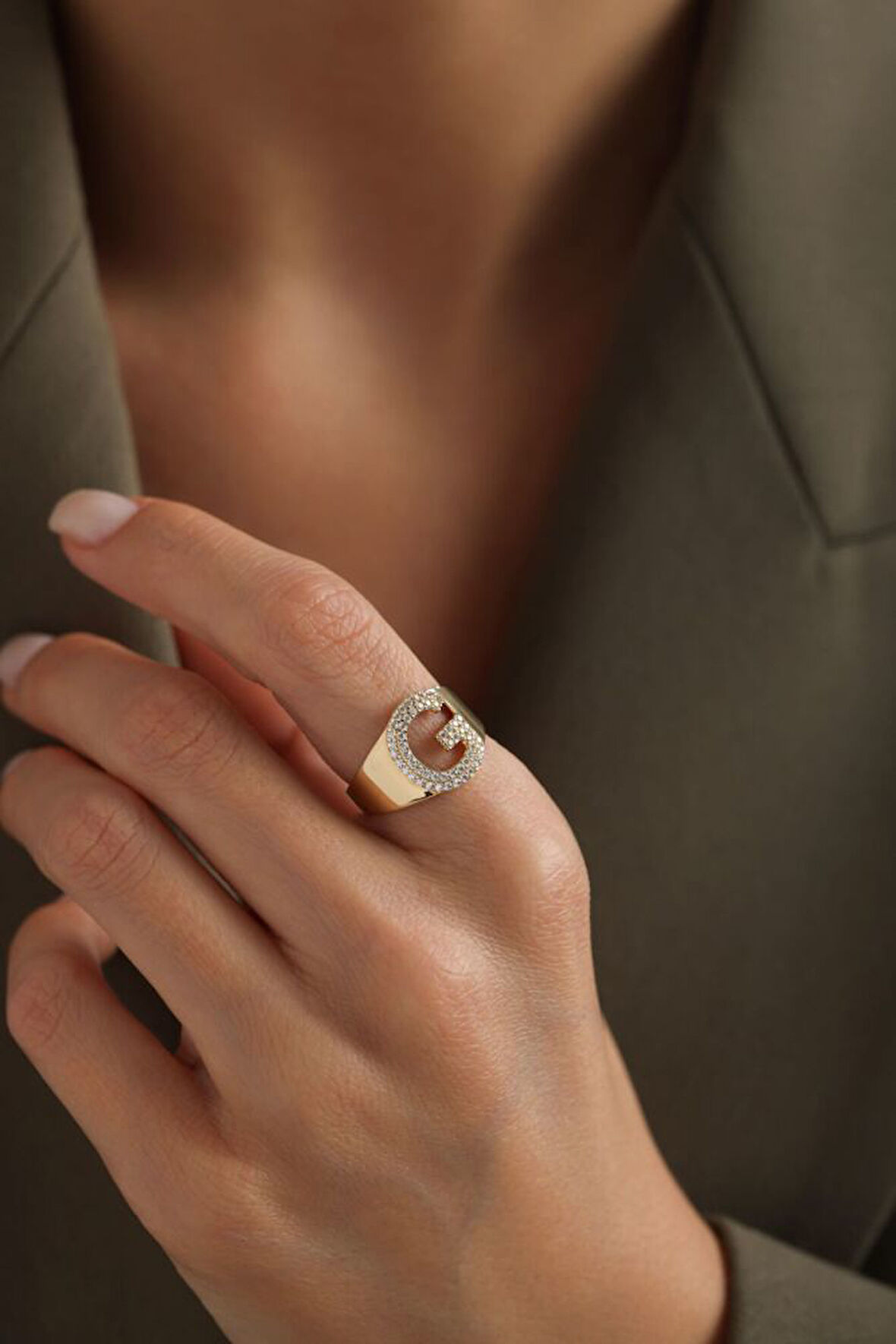 Harf Yüzük 14 Ayar  -G-