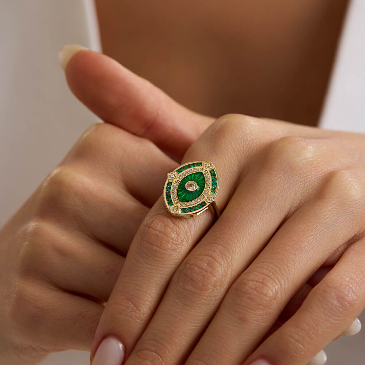 Emerald Vision 14 Ayar Altın Yüzük