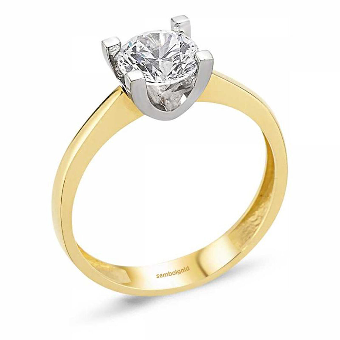 Altın Tektaş Yüzük 14K Swarovski
