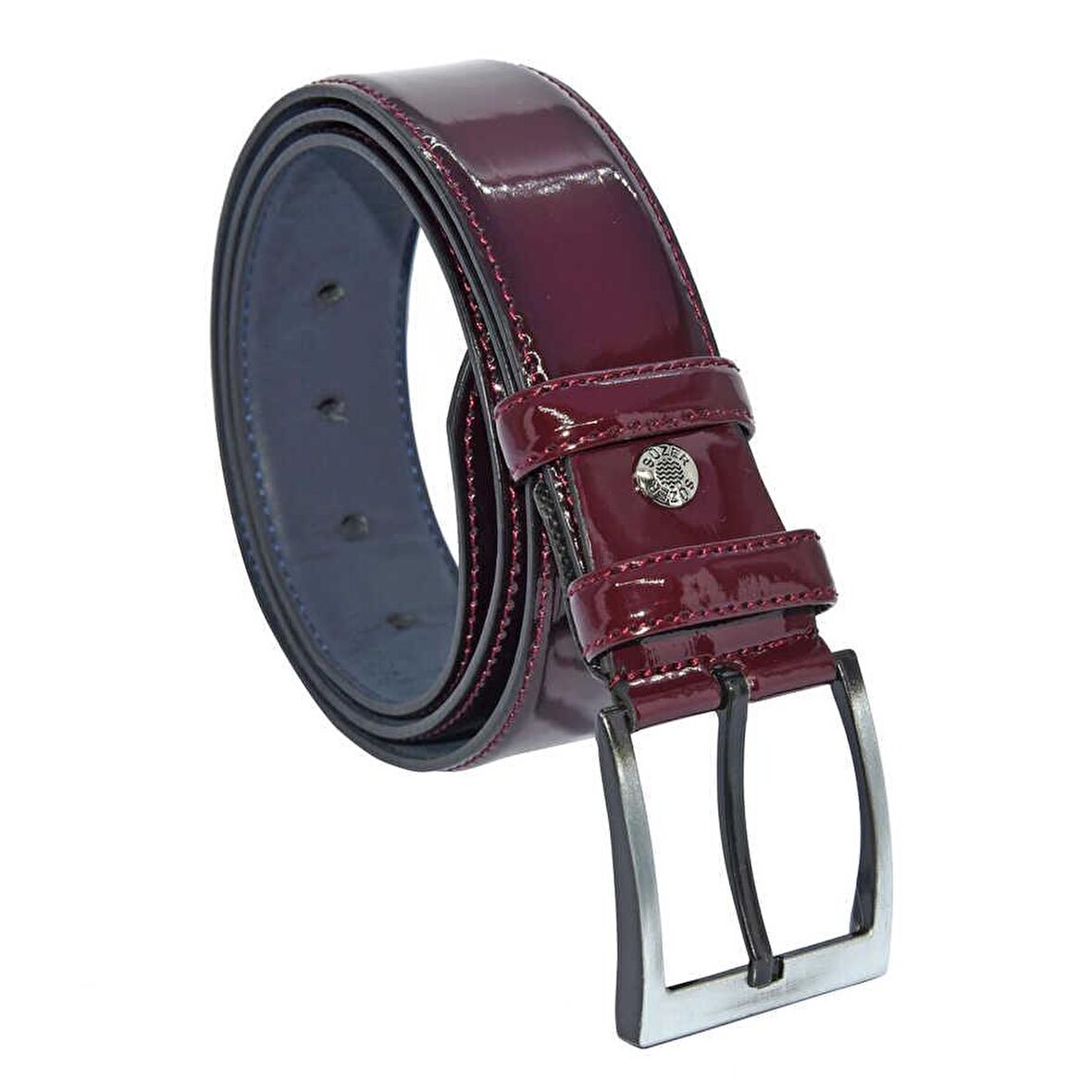 Bordo Rugan Suni Deri Dikişli 4 cm.lik Klasik Kemer - 7400-97