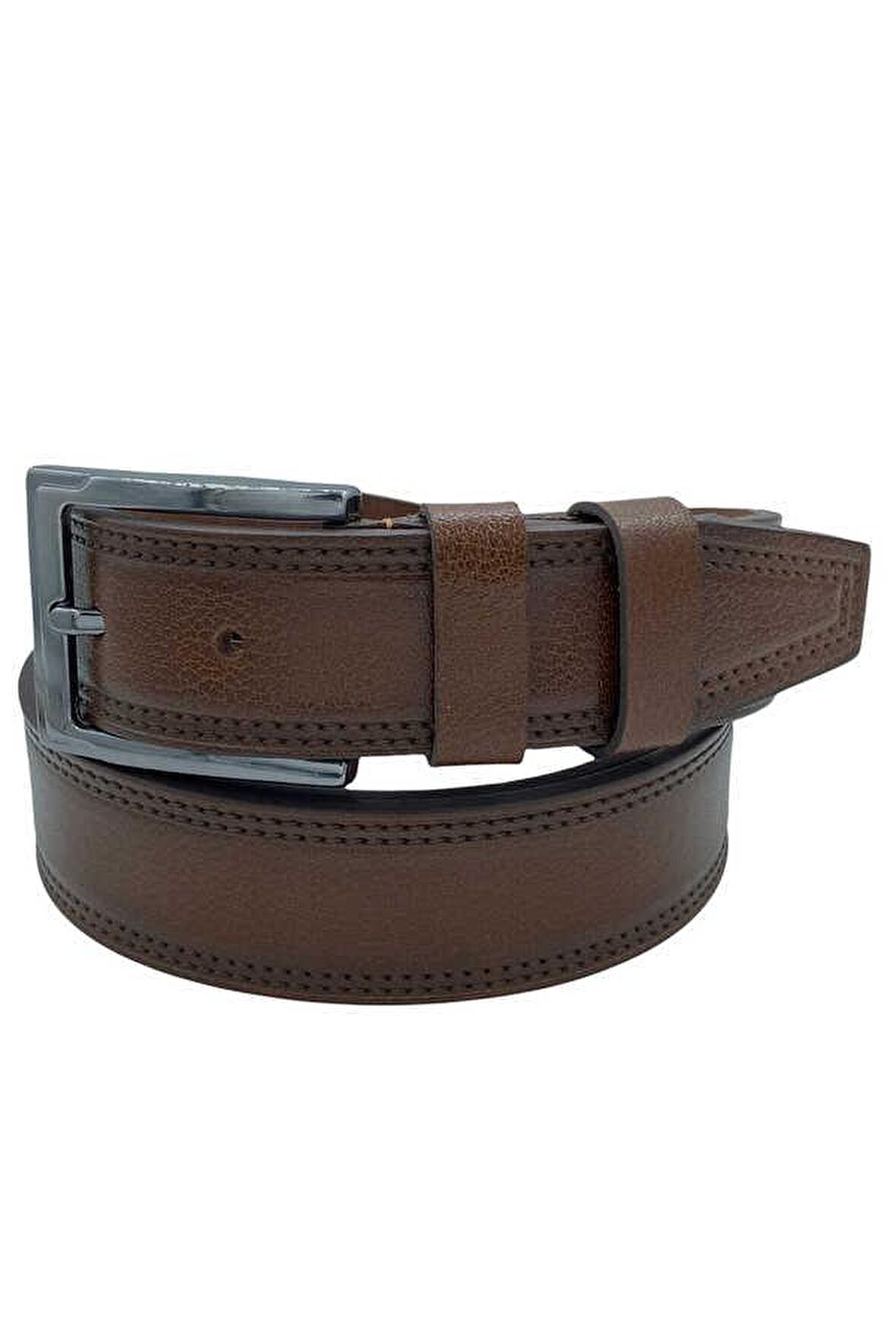 Kahverengi Hakiki Manda Derisi 3.5 cm.lik Klasik Kemer (Tek Katmanlı Manda Derisi) - 311-28