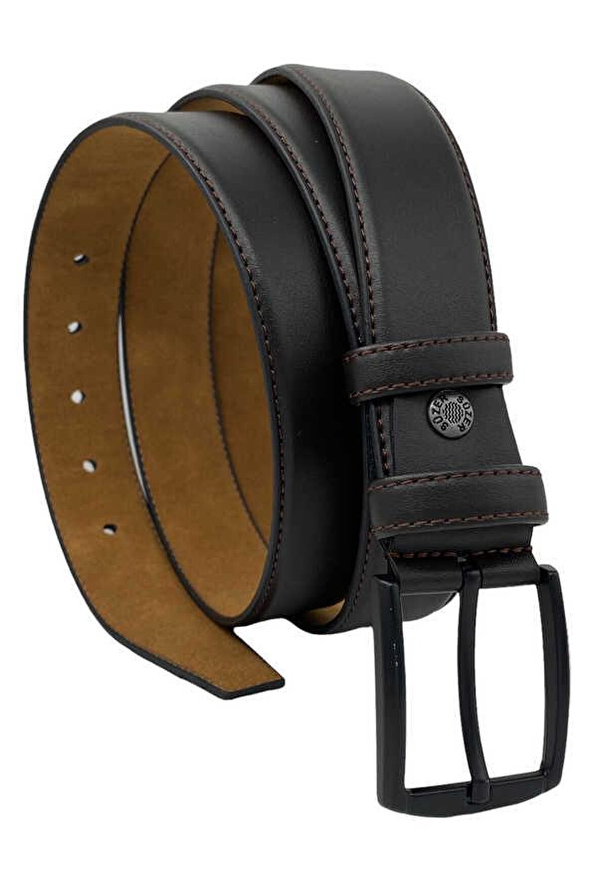 Kahverengi Büyük Beden Suni Deri Düz Renk 3.5 cm.lik Klasik Kemer - 8009-Battal