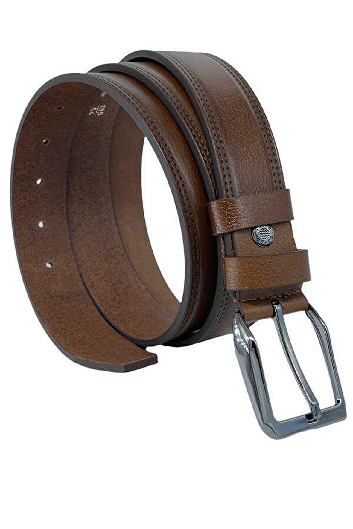 Taba Hakiki Deri Dikişli 3.5 cm.lik Klasik Erkek Kemer - 311-28
