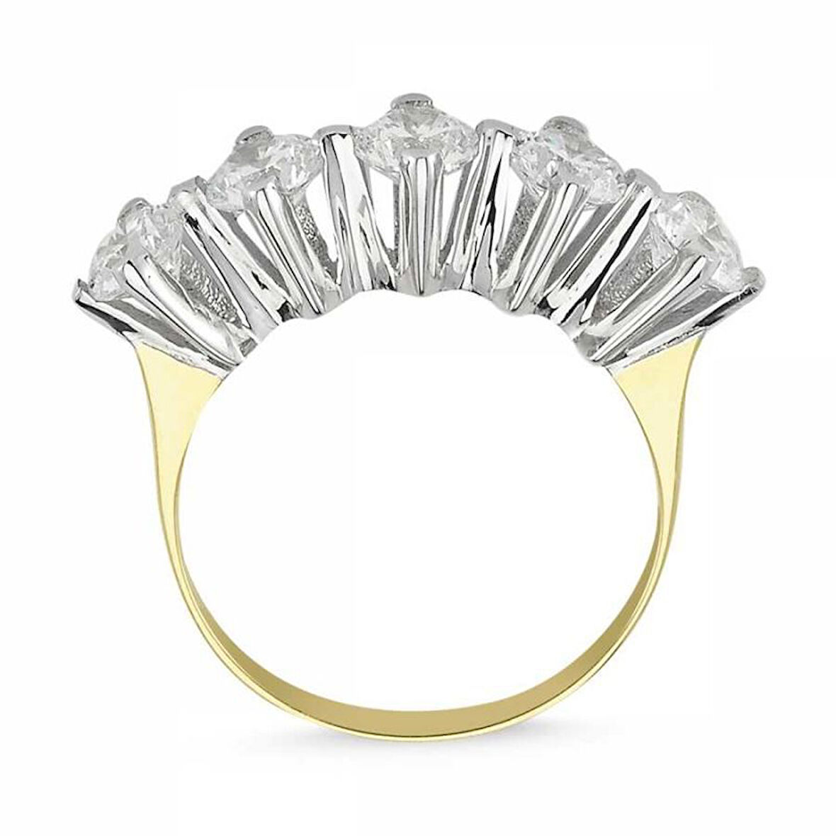 Altın 5 Taş Yüzük SWAROVSKİ Taşlı