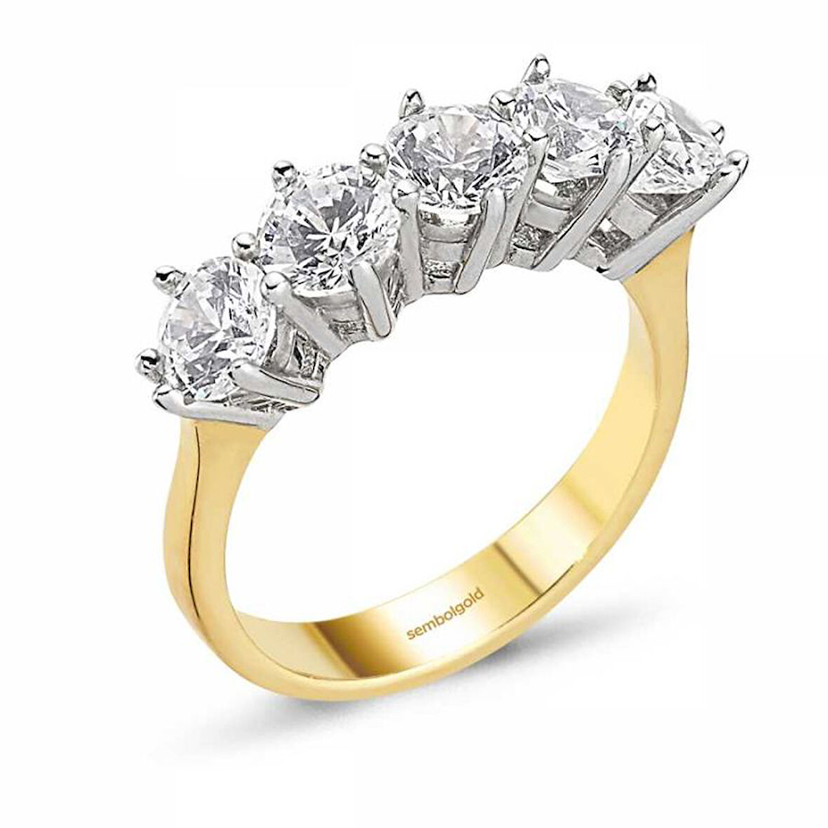 Altın 5 Taş Yüzük