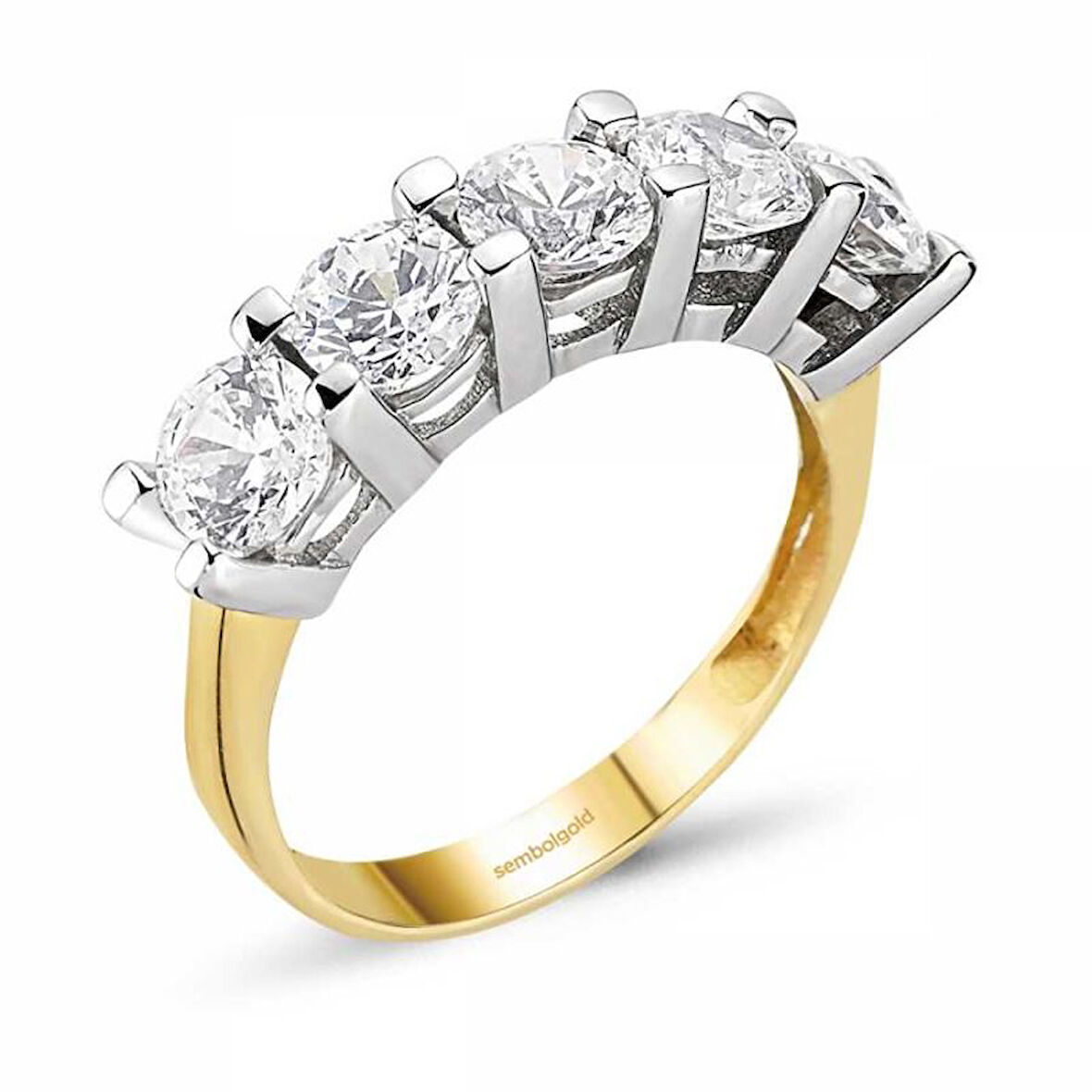 Altın 5 Taş Yüzük