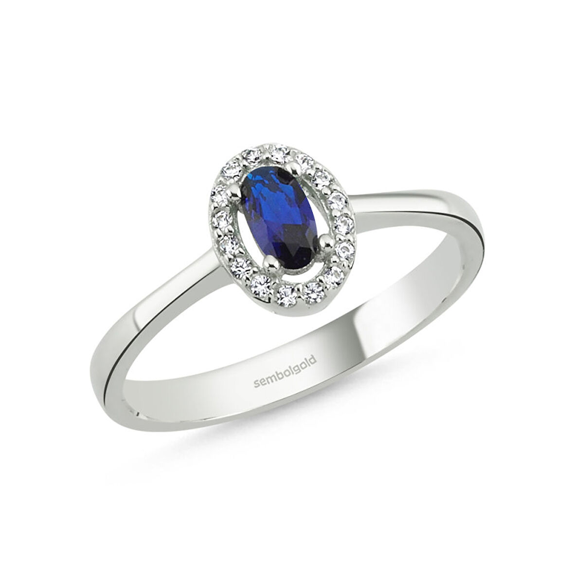 Anturaj Altın Yüzük 0.30 Karat Oval AquaBlue