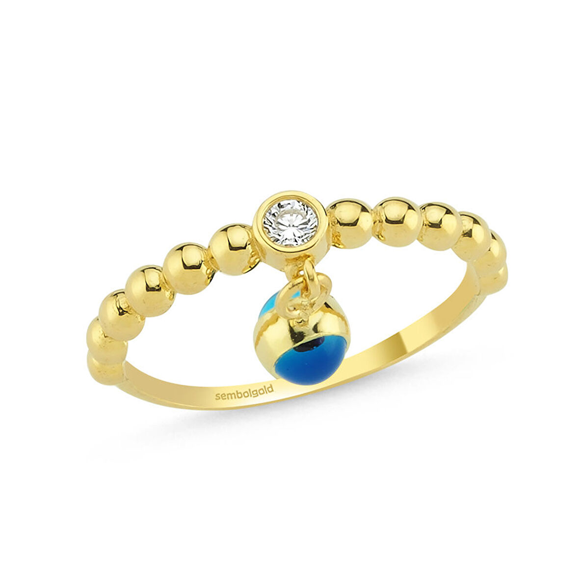 Nazar Boncuk'lu Altın Yüzük 14K Gold