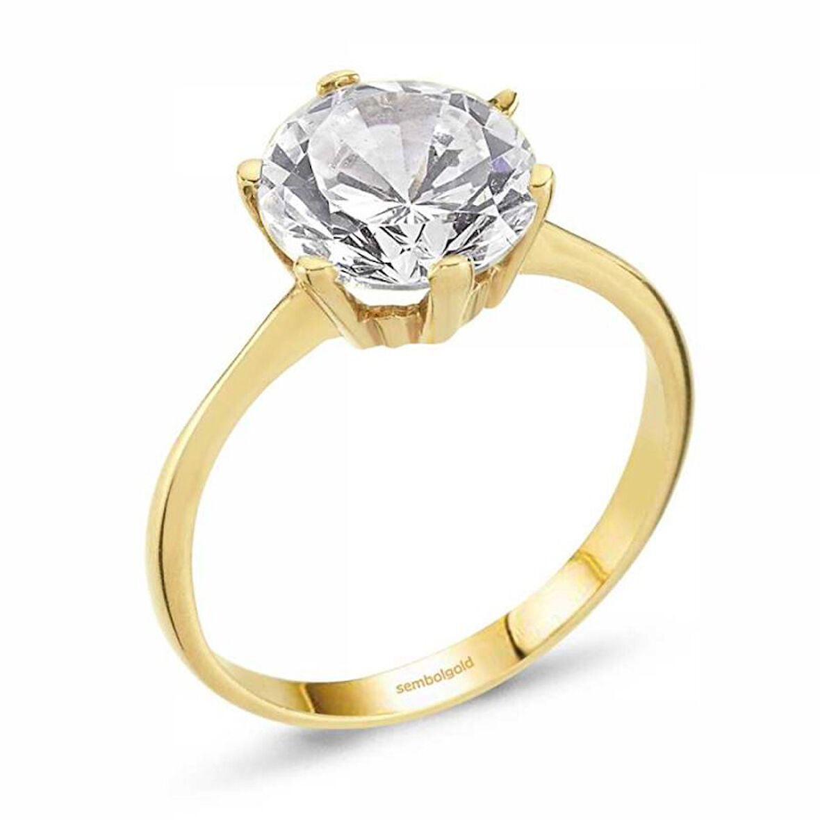 Altın Tektaş Yüzük 14K Swarovski 1.00 Karat