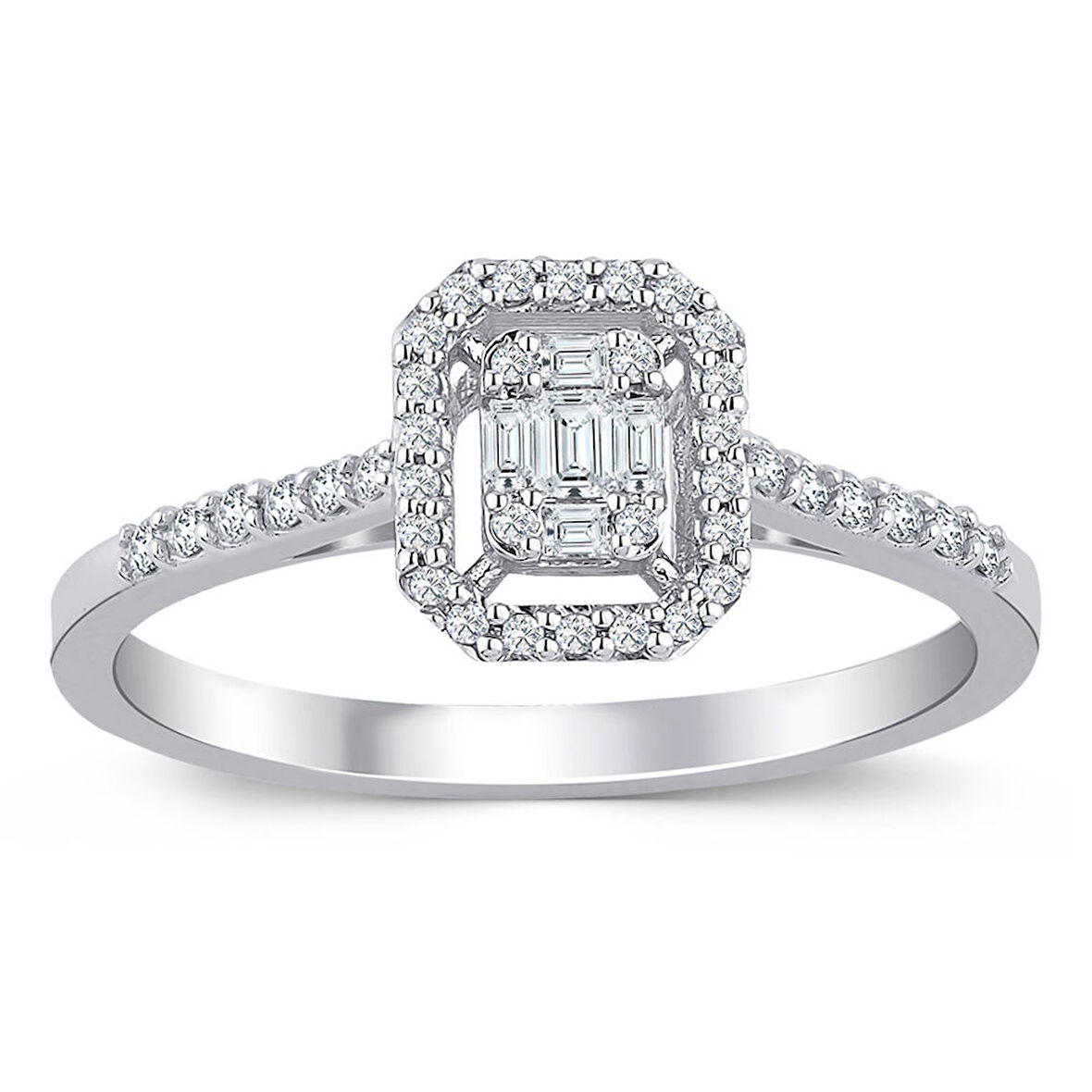 0.21 ct. Pırlanta Baget Yüzük