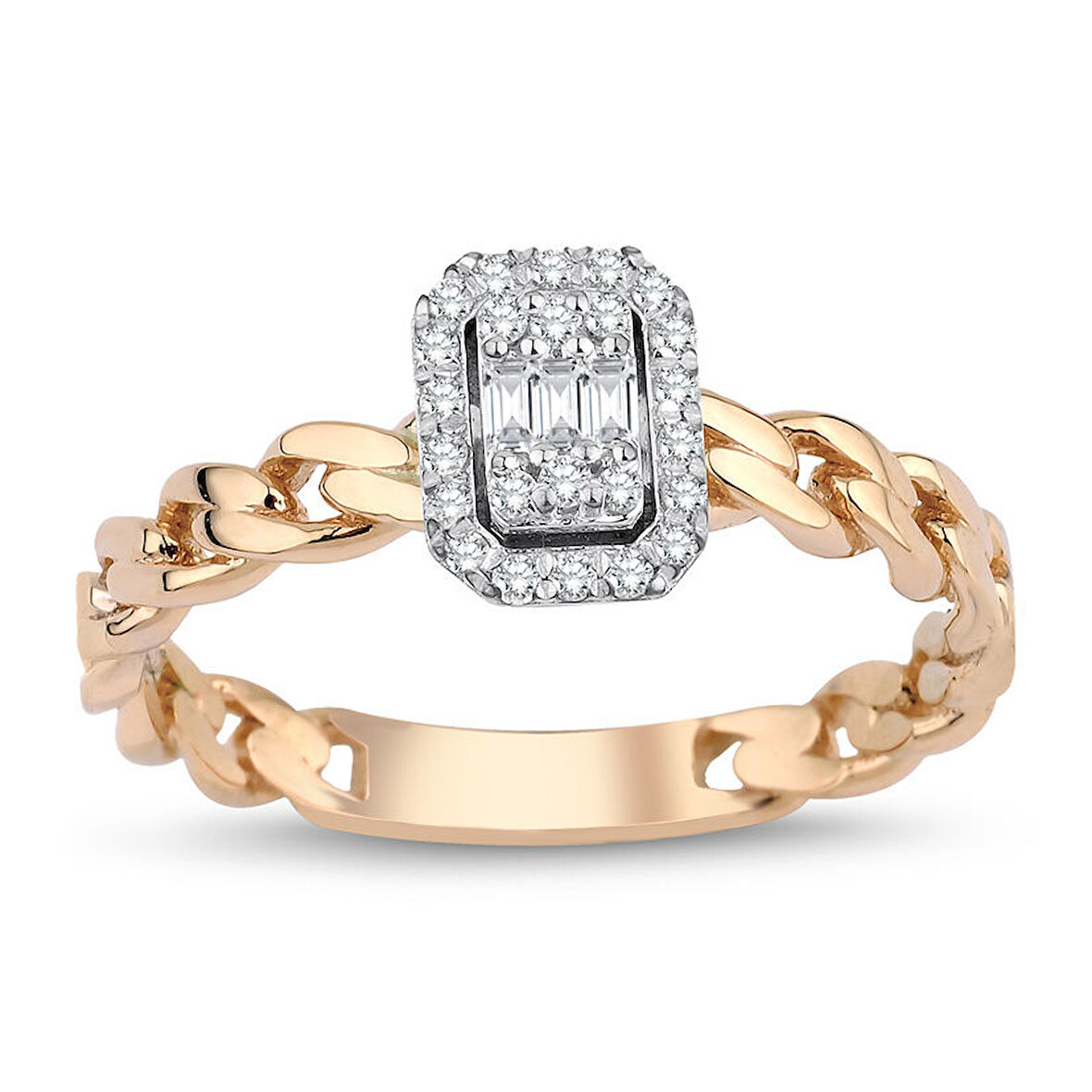0.15 ct. Pırlanta Baget Yüzük