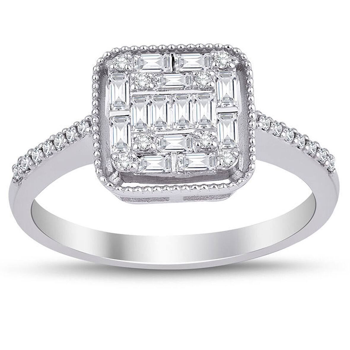 0.35 ct. Pırlanta Baget Yüzük