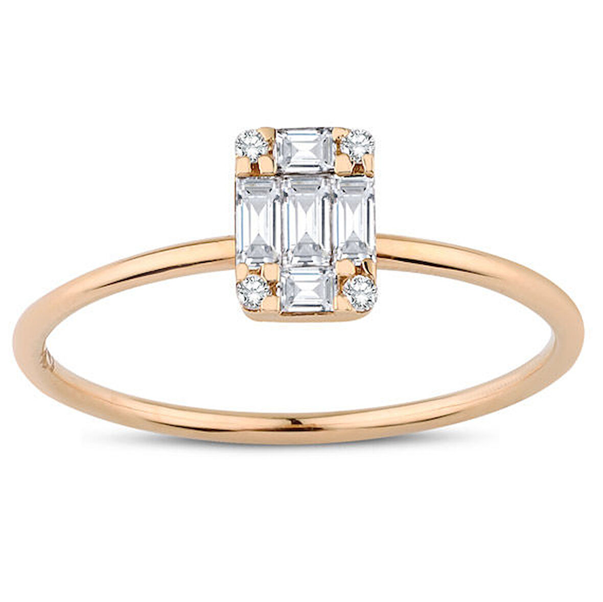 0.25 ct. Pırlanta Baget Yüzük