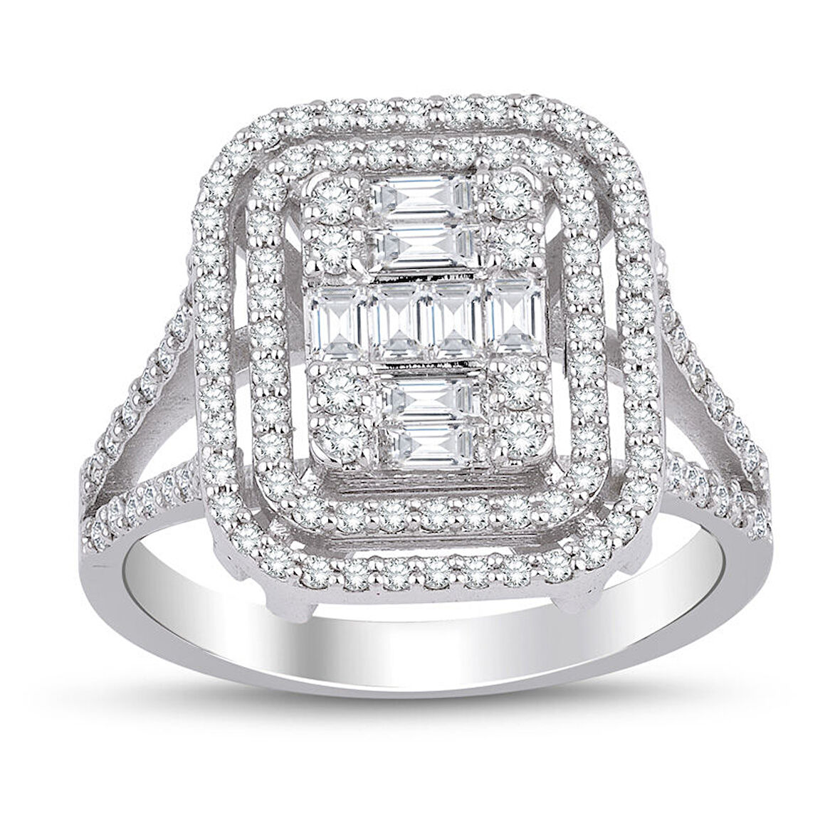 0.87 ct. Pırlanta Baget Yüzük