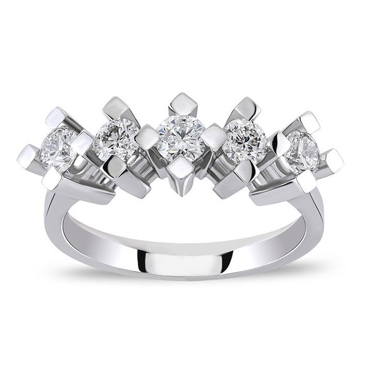 0.70 ct. F Color Pırlanta Beştaş Yüzük