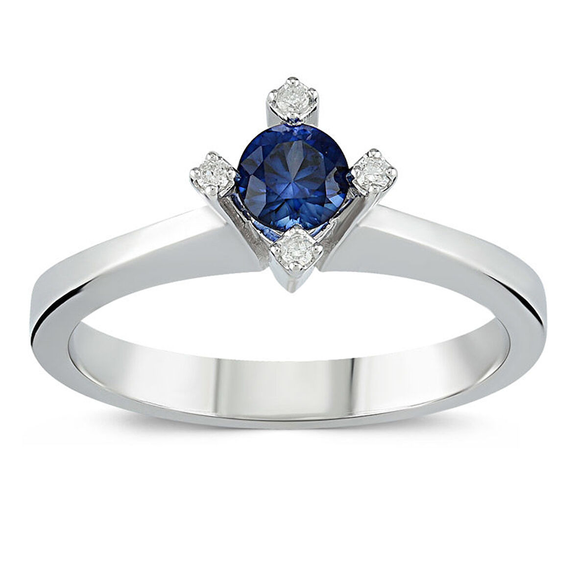 0.40 ct. Pırlanta Safir Tektaş Yüzük