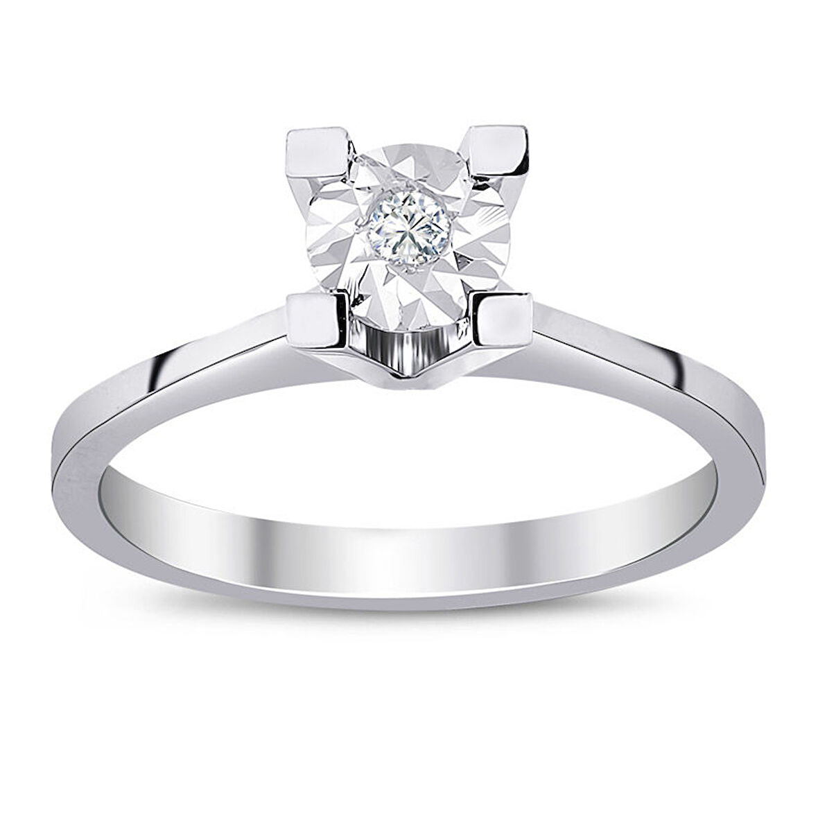 1 ct. Görünümlü 0.04 ct. Pırlanta Tektaş Yüzük