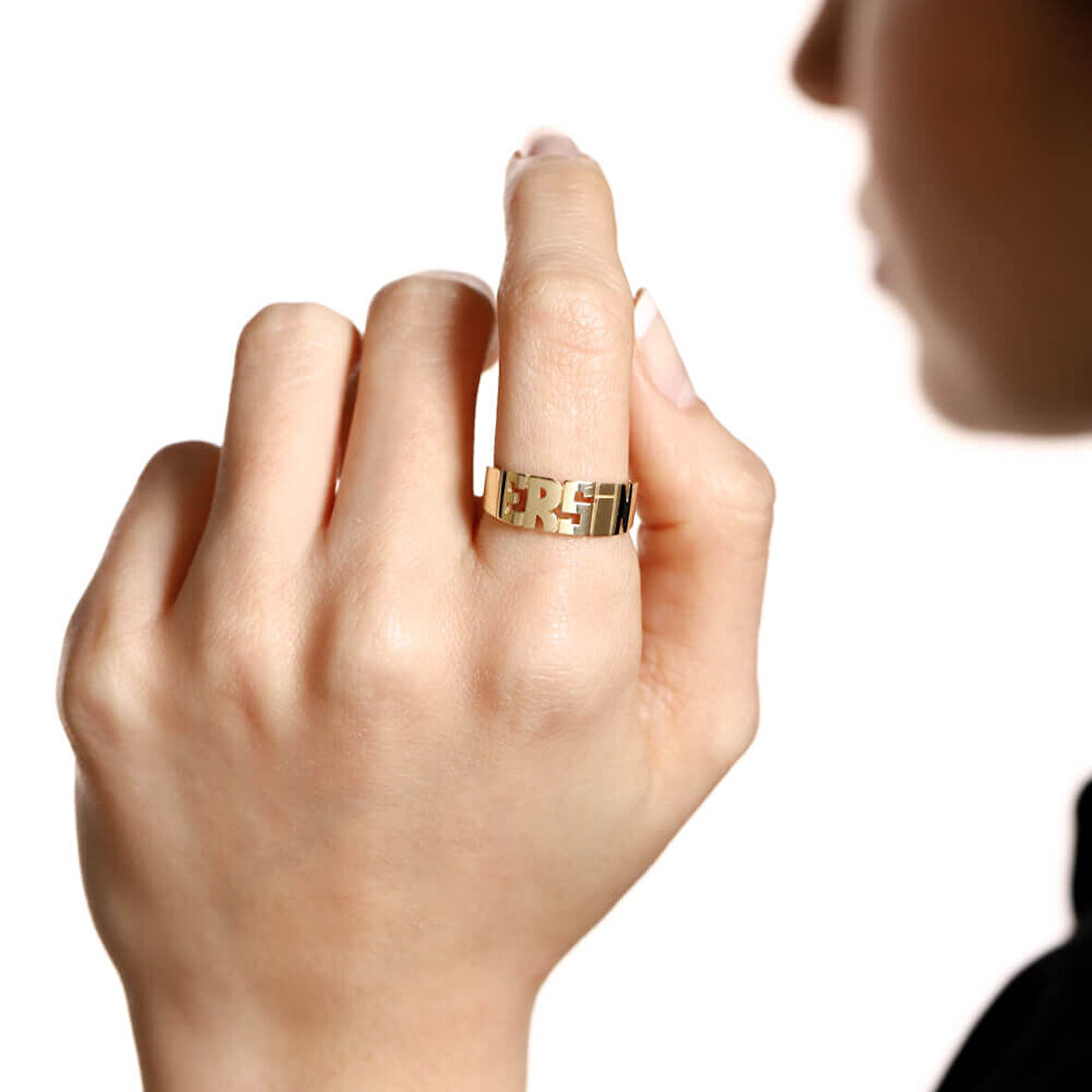 14 Ayar İsimli Altın Yüzük