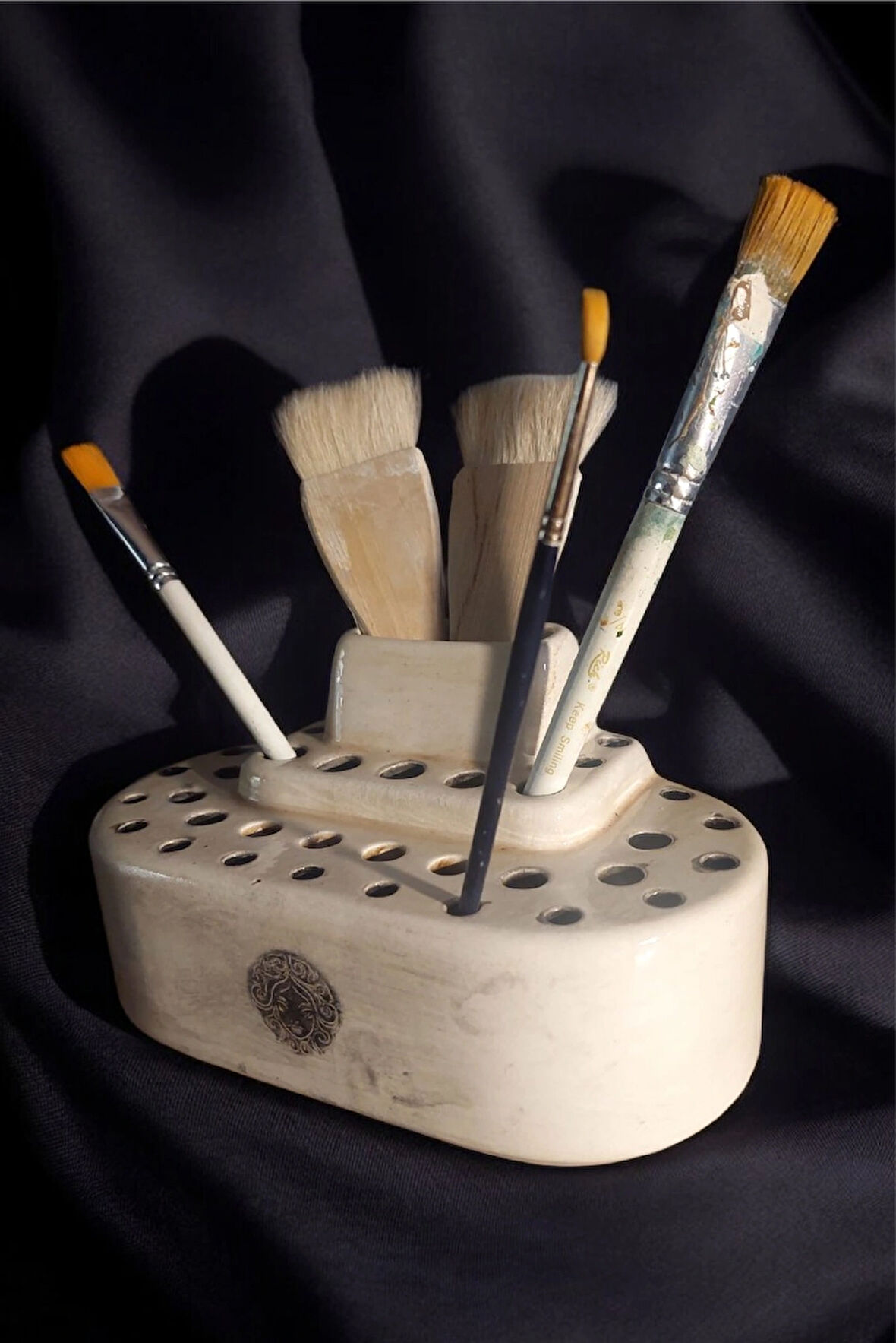 RESİM FIRÇASI TUTUCU SERAMİK STAND 19x10x10(cm)