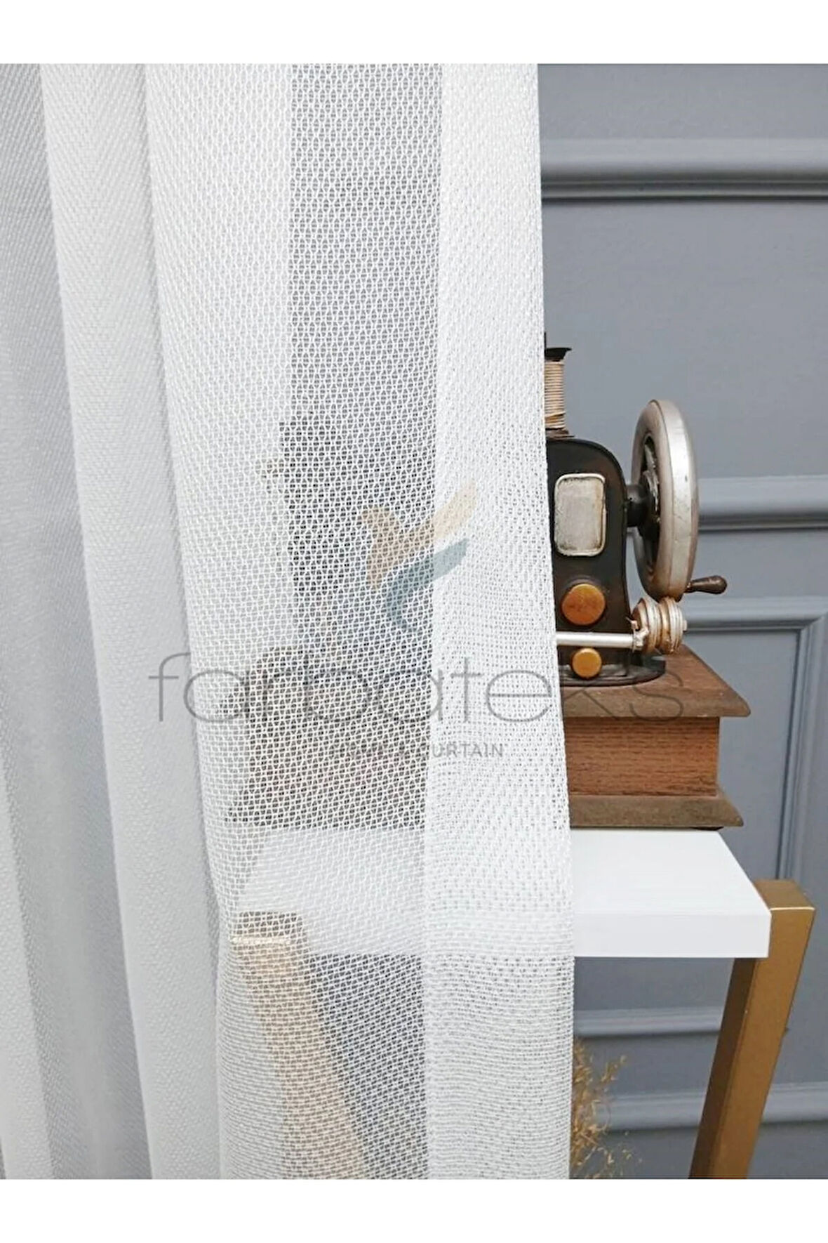 Exculusive Sedef Ütü İstemez Kırışmaz Sade 2Kat Pileli Tül Perde