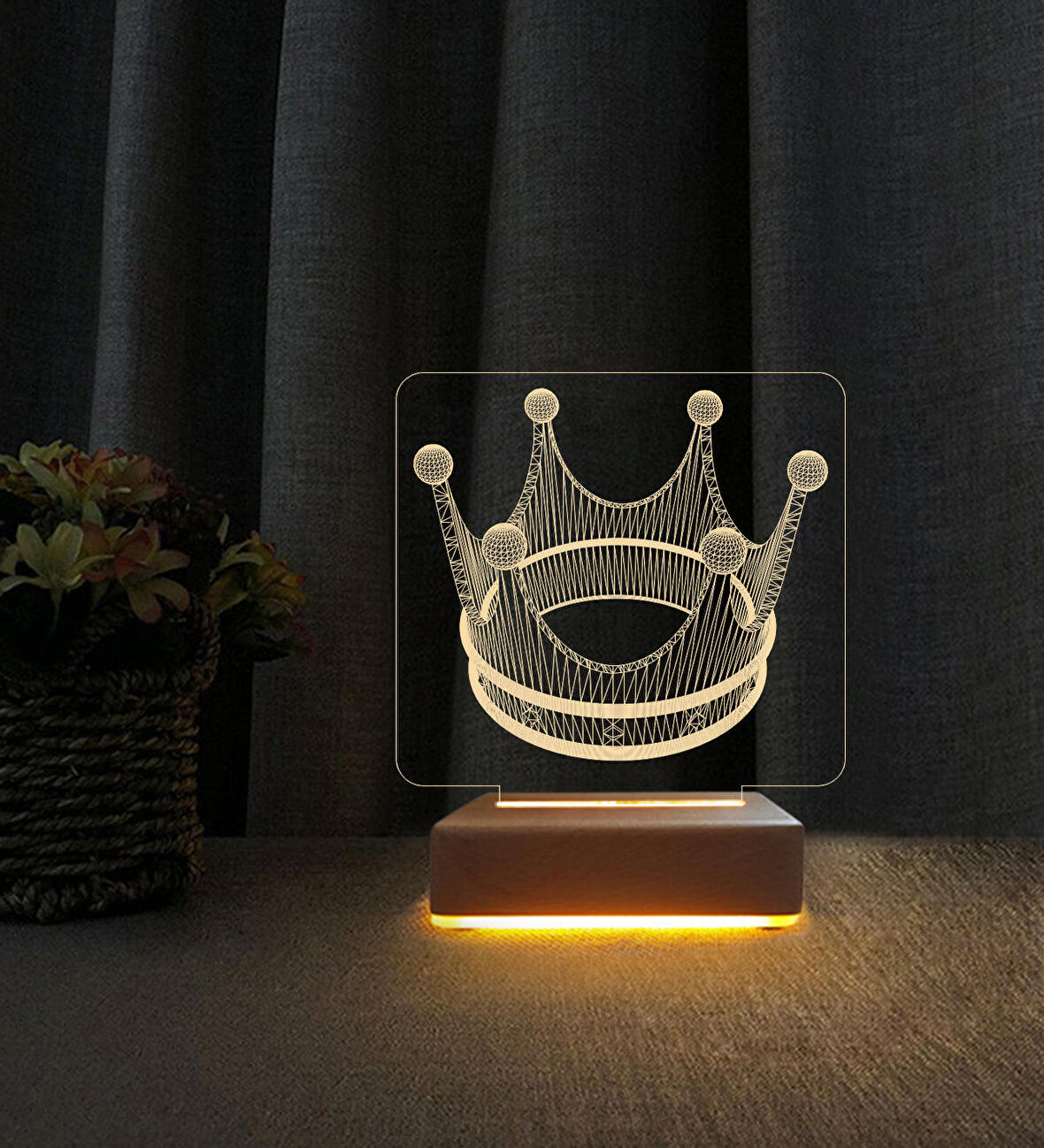 Taç Lamba 3d Led Masa Lambası
