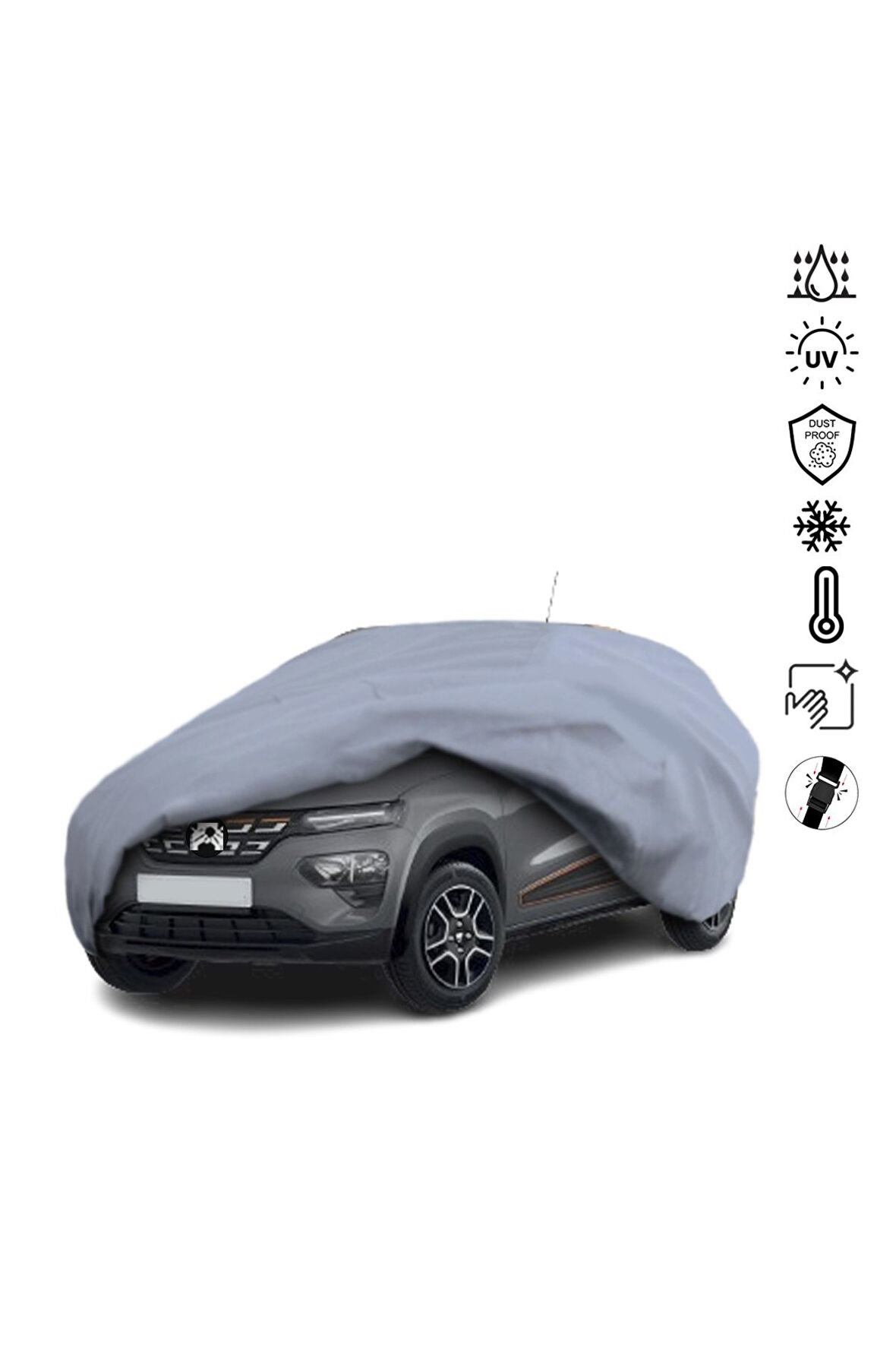 Dacia Spring (2021-) Araba Brandası Miflonlu Su Geçirmez Araba Brandası Uv Koruyuculu