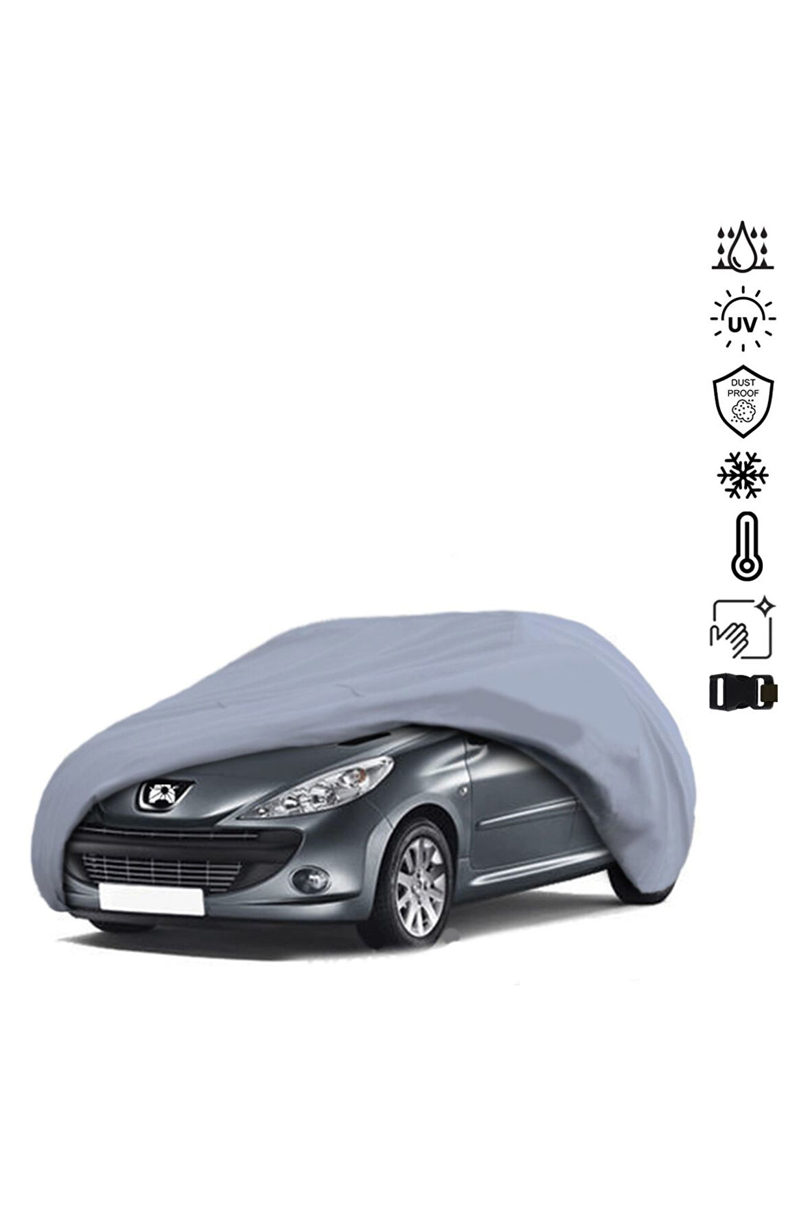 Peugeot 206 (2009-2013) Araba Brandası Miflonlu Su Geçirmez Araba Brandası Uv Koruyuculu