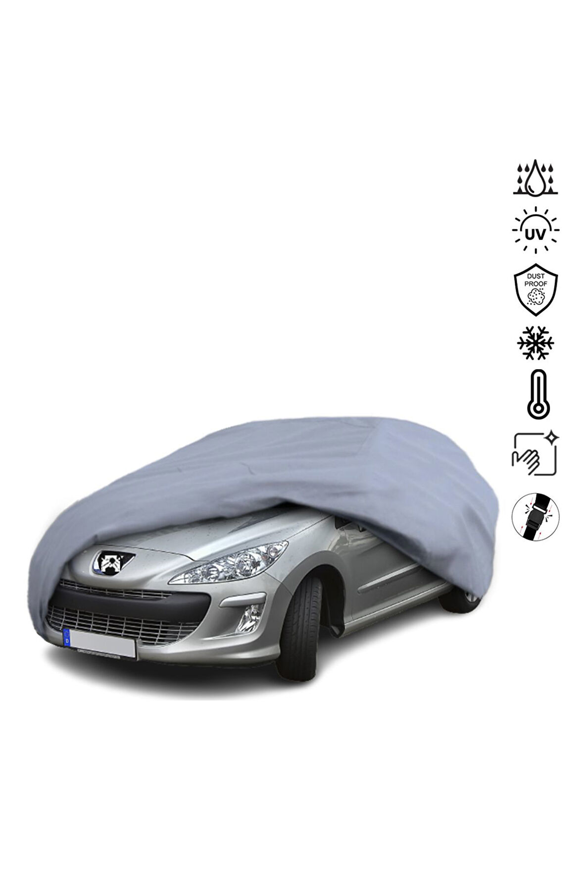 Peugeot 308 1 (2007-2013) Araba Brandası Miflonlu Su Geçirmez Araba Brandası Uv Koruyuculu