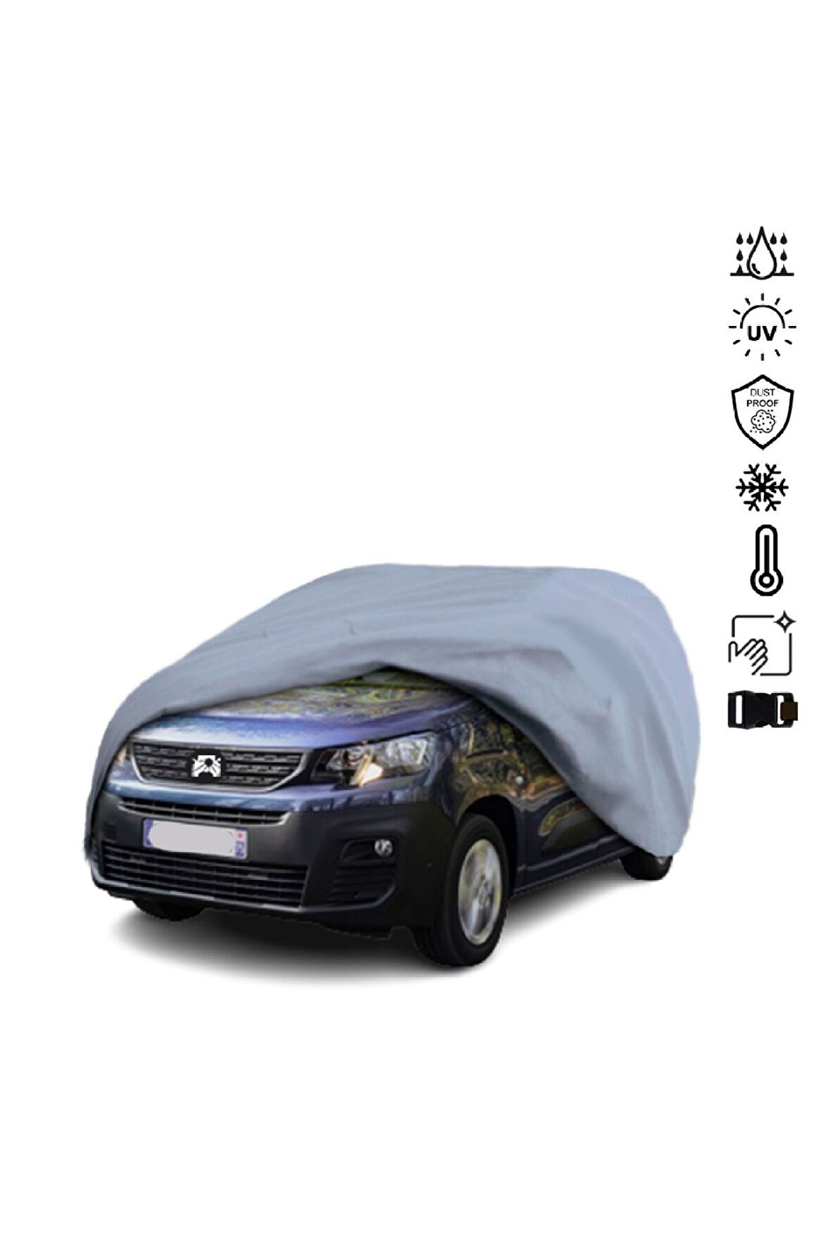 Peugeot Partner 3 Van (2019-) Miflonlu Su Geçirmez Oto Branda Uv Koruyuculu