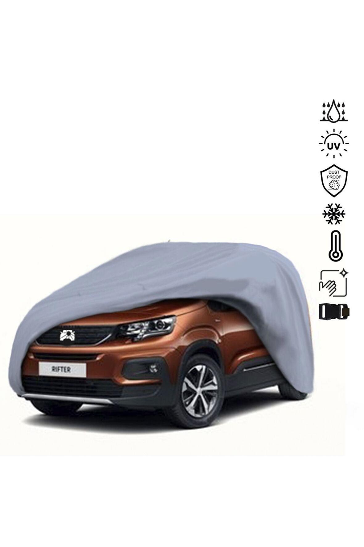 Peugeot Rifter Long (2019-) Araba Brandası Miflonlu Su Geçirmez Araba Brandası Uv Koruyuculu