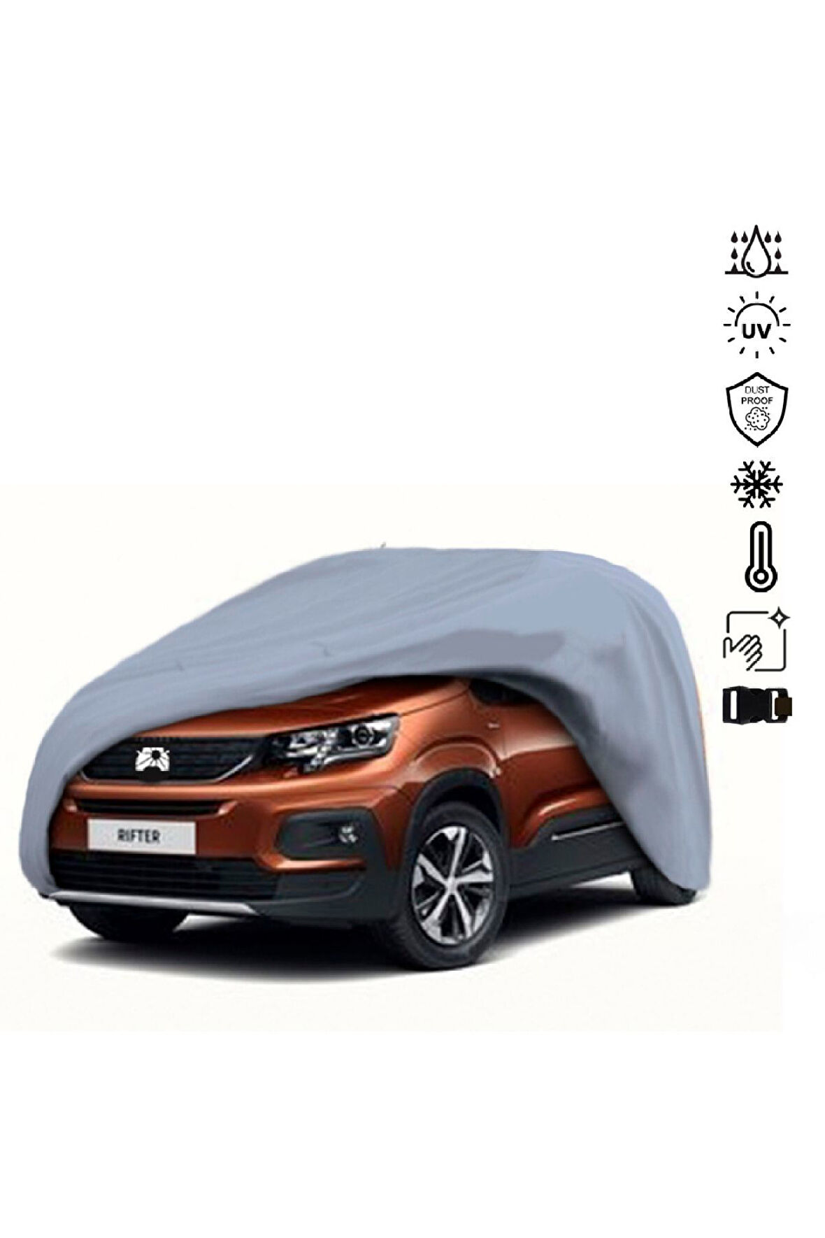 Peugeot Rifter Long (2019-) Miflonlu Su Geçirmez Oto Branda Uv Koruyuculu