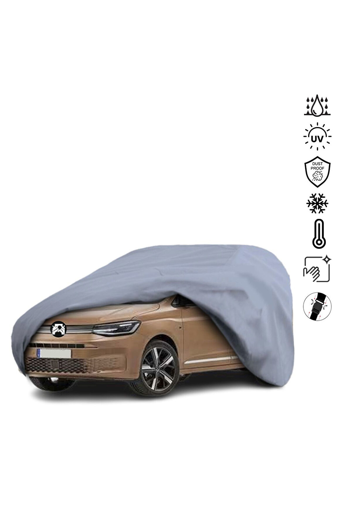 Volkswagen Caddy 5 (2020-) Araba Brandası Miflonlu Su Geçirmez Araba Brandası Uv Koruyuculu