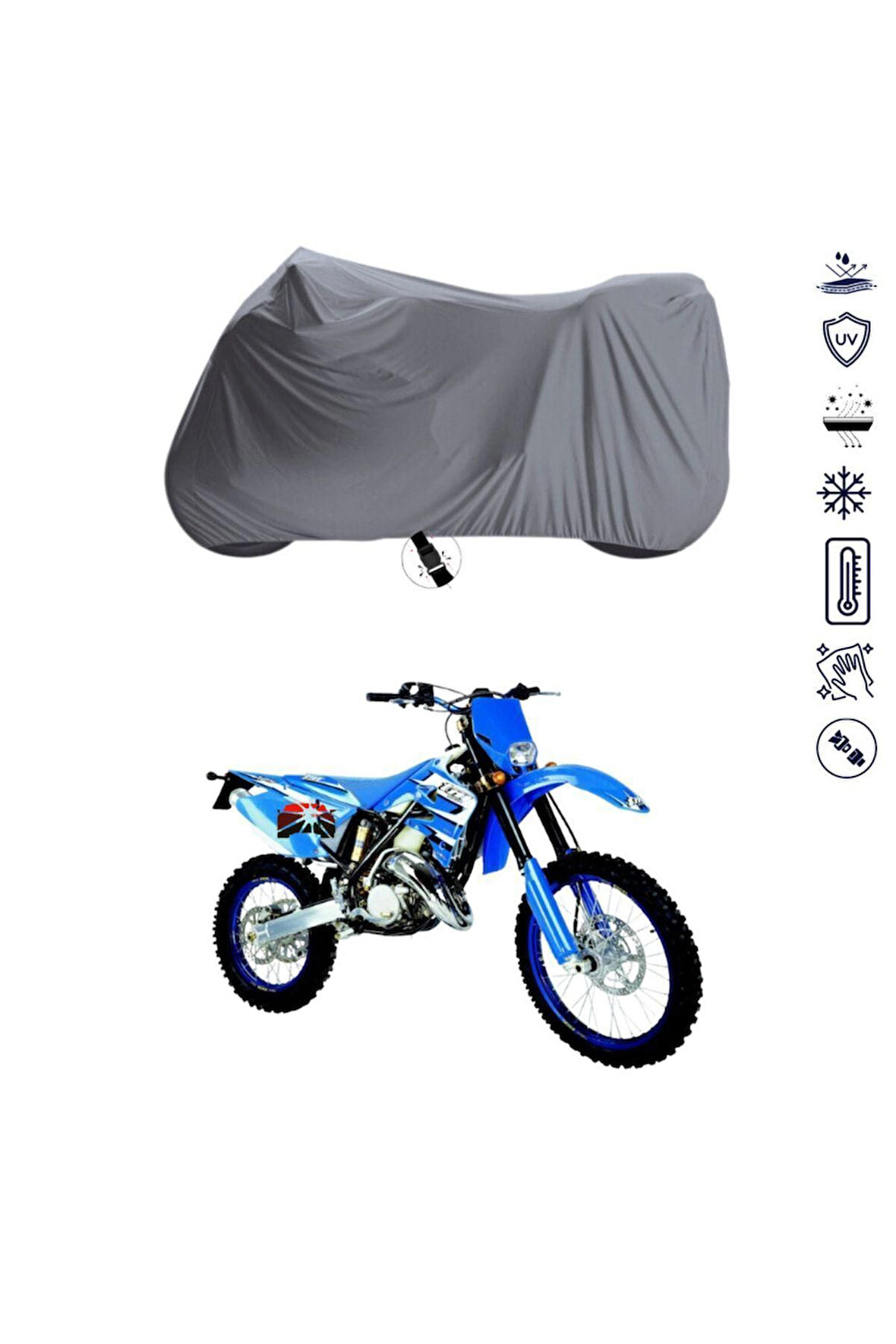 Tm Racing En 125 Çantalı  Bağlantı Tokalı  Uyumlu SolarBlock Prime Motosiklet Brandası Örtüsü