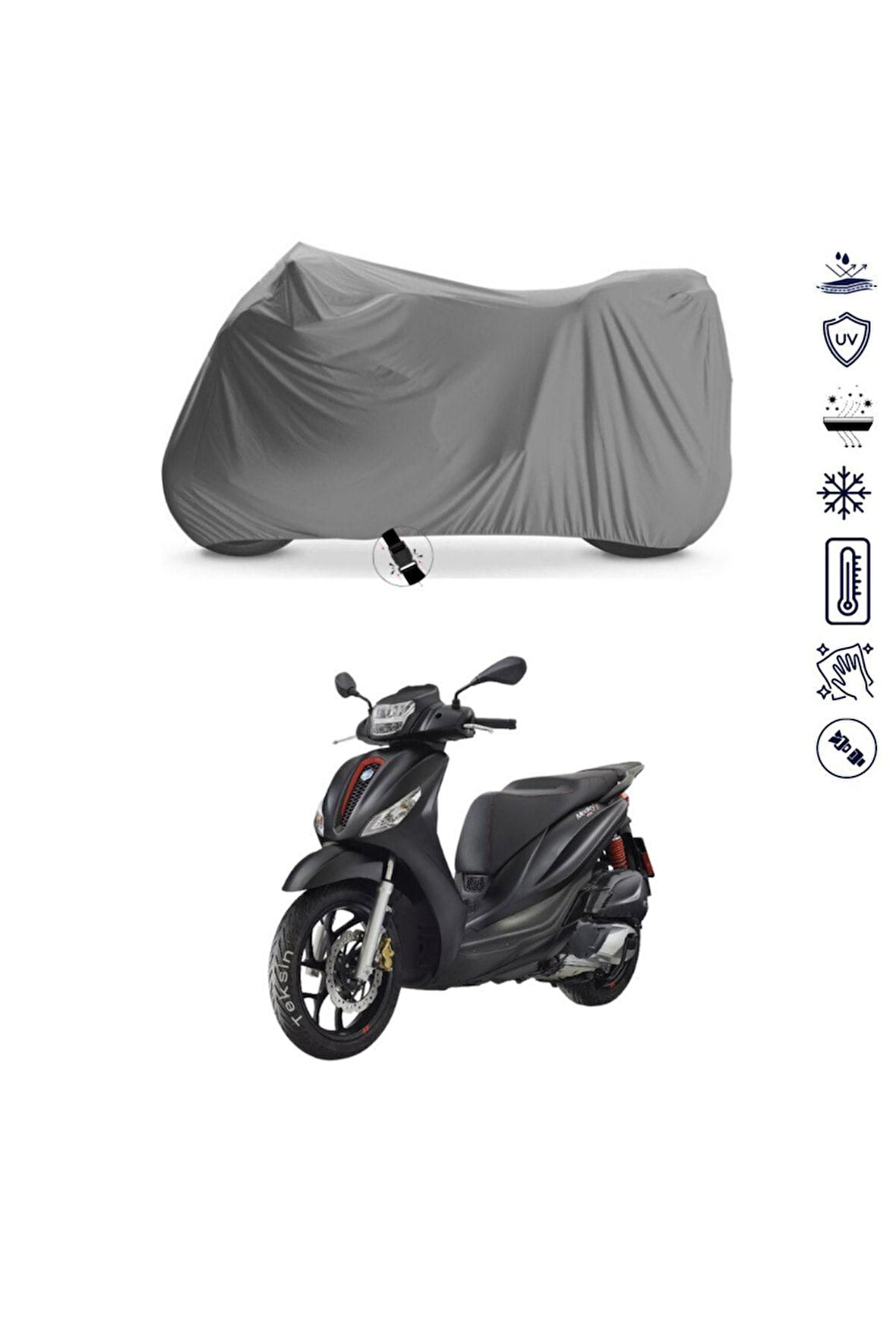 Piaggio Medley S 150 Bağlantı Tokalı  Uyumlu SolarBlock Prime Motosiklet Brandası Örtüsü