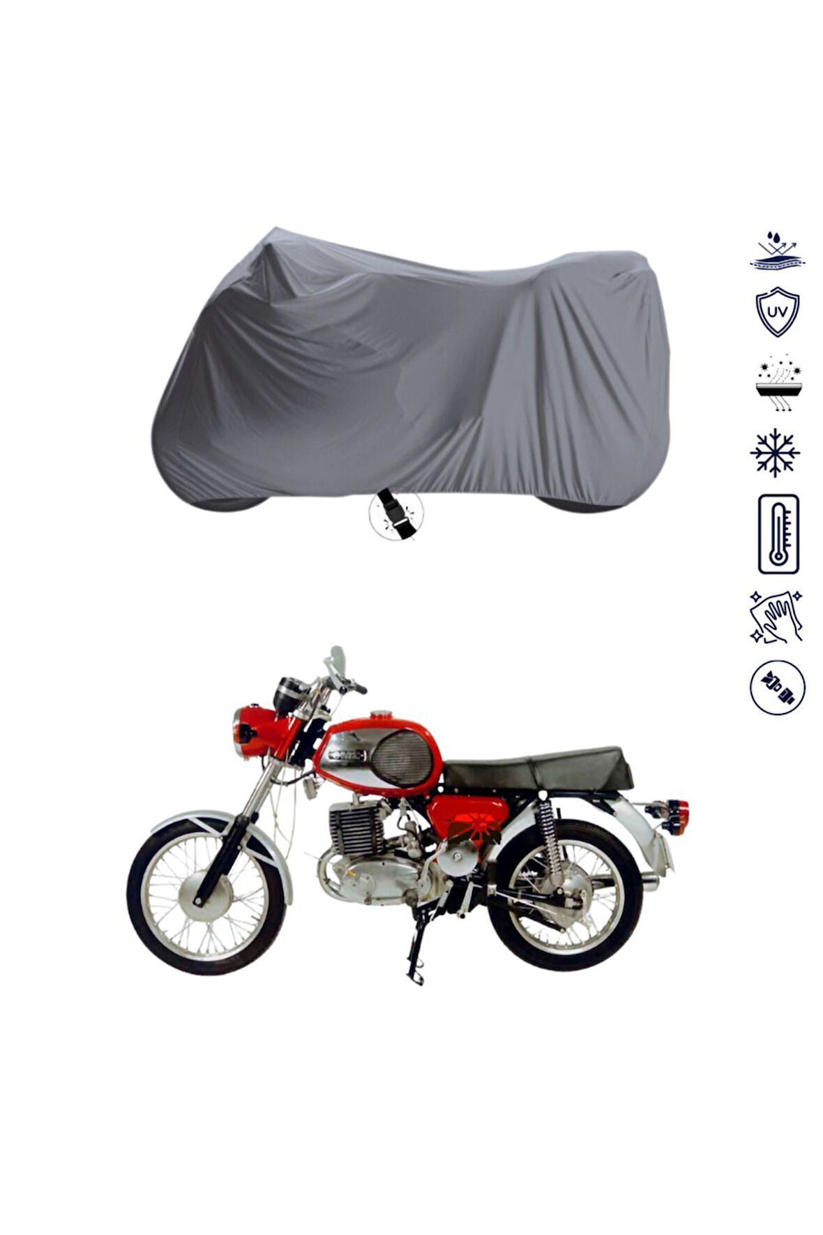 MotoZeen Puma MZ 100 A  Bağlantı Tokalı  Uyumlu SolarBlock Prime Motosiklet Brandası Örtüsü