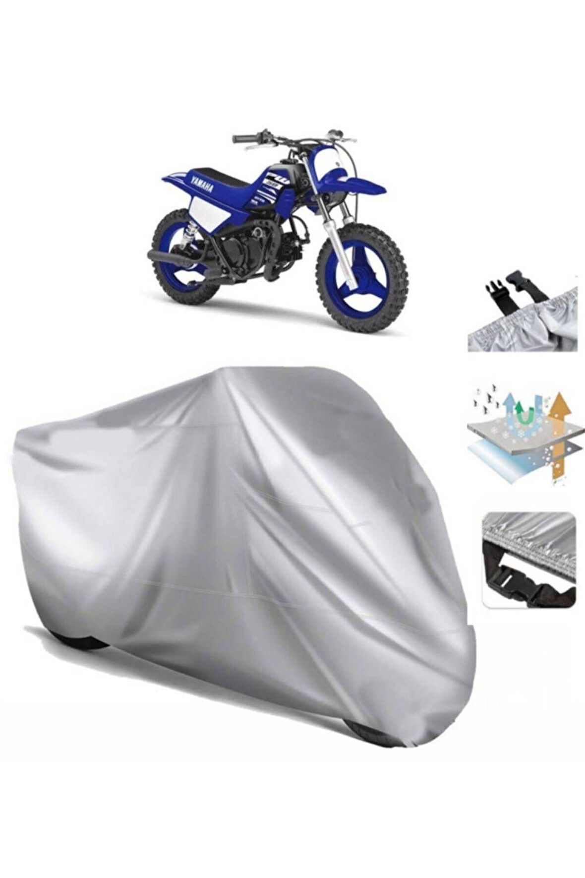 Yamaha Pw 50  Arka Çanta (bağlantı Tokalı) Uyumlu SolarBlock Prime Motosiklet Brandası Örtüsü
