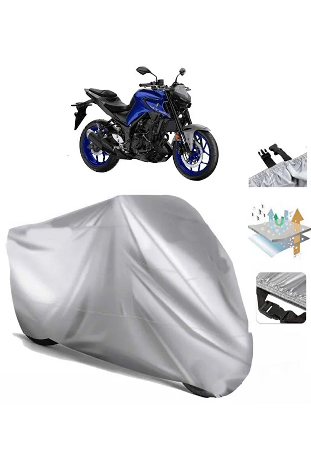 Yamaha Mt-25 Abs  Arka Çanta (bağlantı Tokalı) Uyumlu SolarBlock Prime Motosiklet Brandası Örtüsü