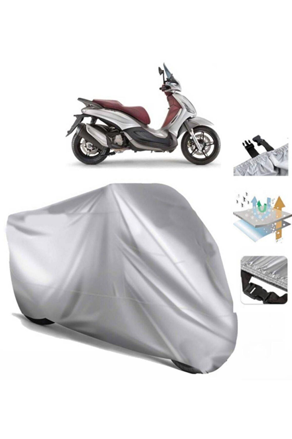 Piaggio Beverly Sport Touring 350 I.e. (bağlantı Tokalı) Uyumlu SolarBlock  Motosiklet Brandası