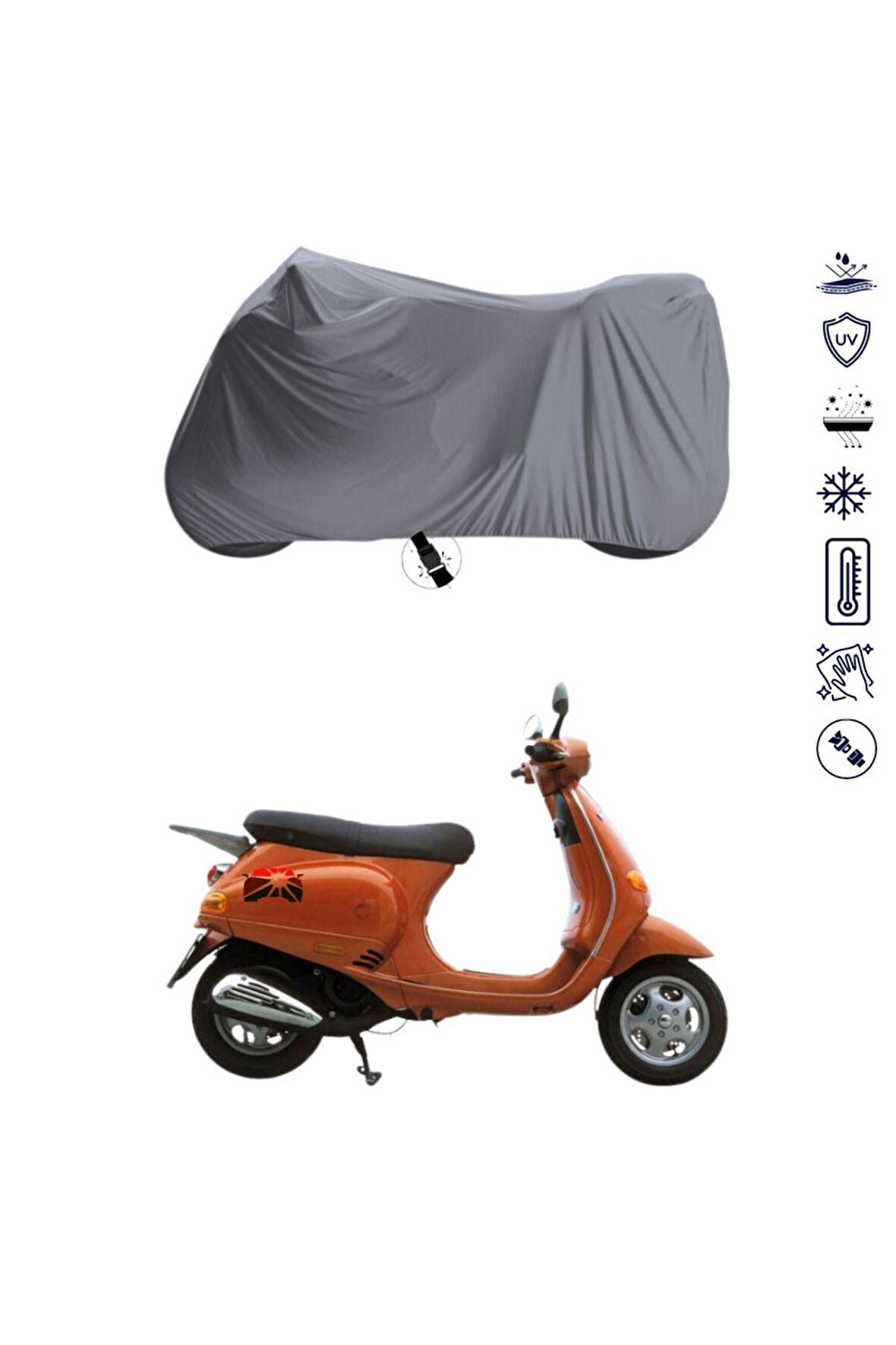 Piaggio ET4 150  Bağlantı Tokalı  Uyumlu SolarBlock Prime Motosiklet Brandası Örtüsü