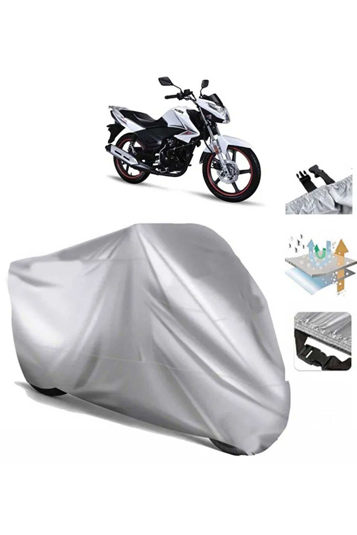 Kuba Pars Arka Çanta (BAĞLANTI TOKALI) Uyumlu Solarblock Prime Motosiklet Brandası Örtüsü