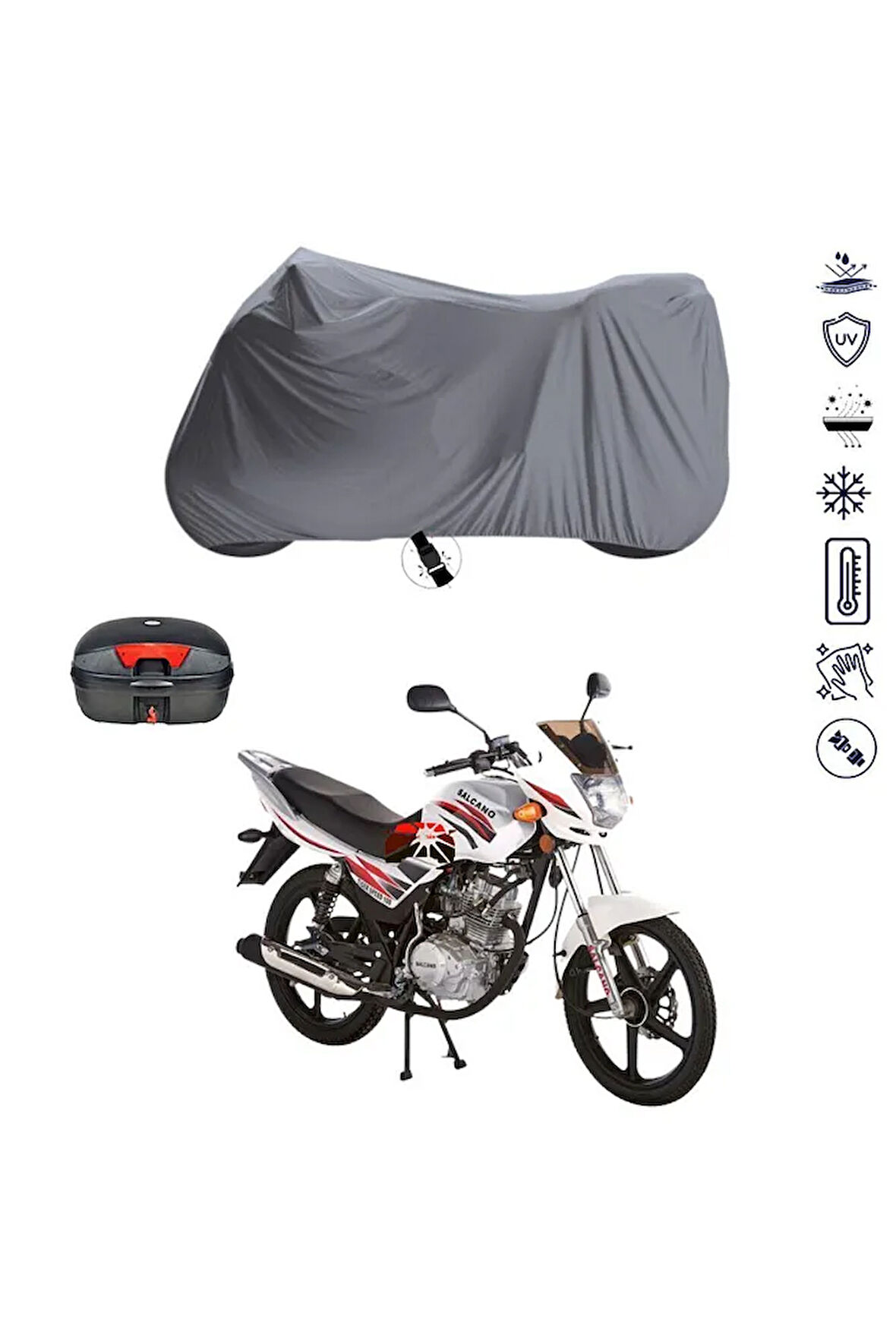 Salcano Panther X Çantalı  Bağlantı Tokalı  Uyumlu SolarBlock Prime Motosiklet Brandası Örtüsü