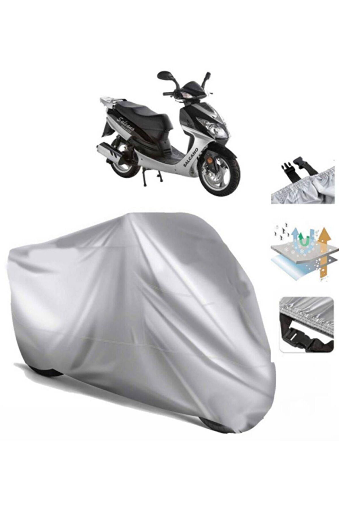 Salcano Nova  Arka Çanta (bağlantı Tokalı) Uyumlu SolarBlock Prime Motosiklet Brandası Örtüsü