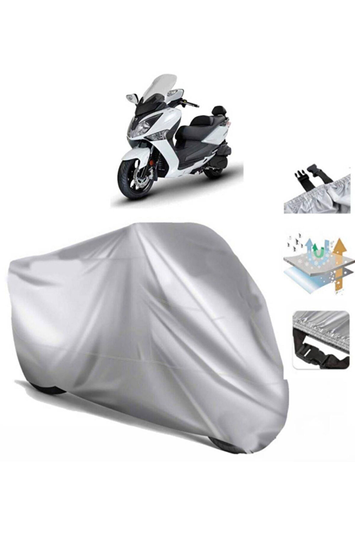 Sym Joymax 250i Abs  Arka Çanta (bağlantı Tokalı) Uyumlu SolarBlock Prime Motosiklet Brandası Örtüsü