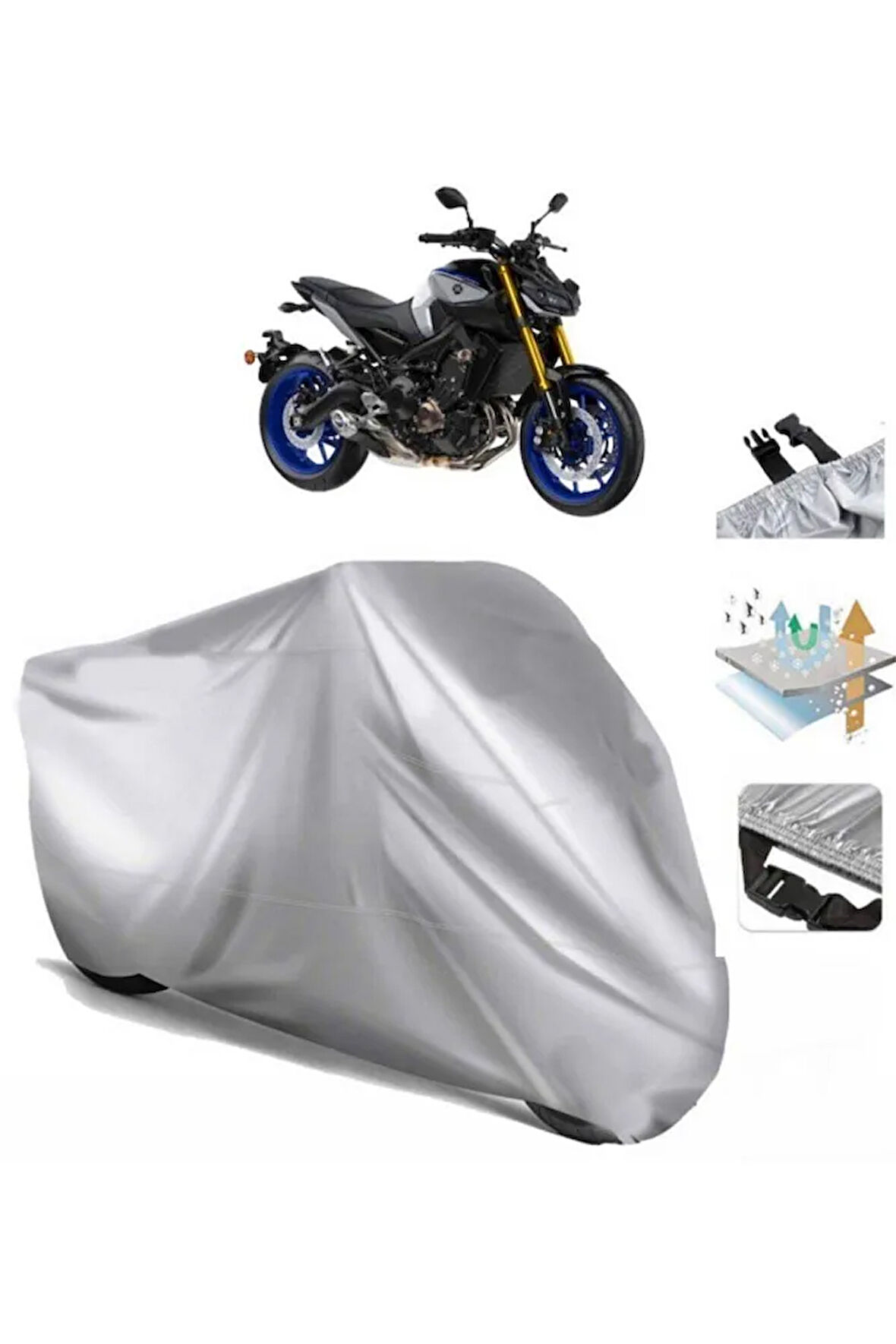 Yamaha Mt-09 Sp  Arka Çanta (bağlantı Tokalı) Uyumlu SolarBlock Prime Motosiklet Brandası Örtüsü