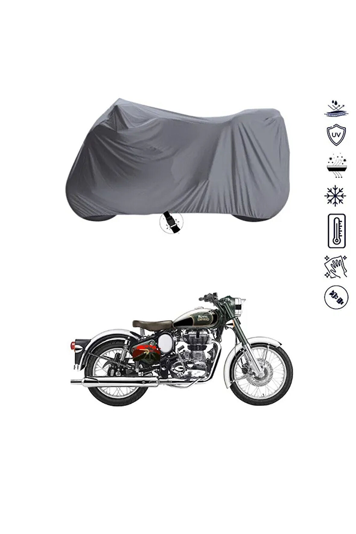 ROYAL ENFİELD CLASSİC CHOREME Bağlantı Tokalı  Uyumlu SolarBlock Prime Motosiklet Brandası Örtüsü